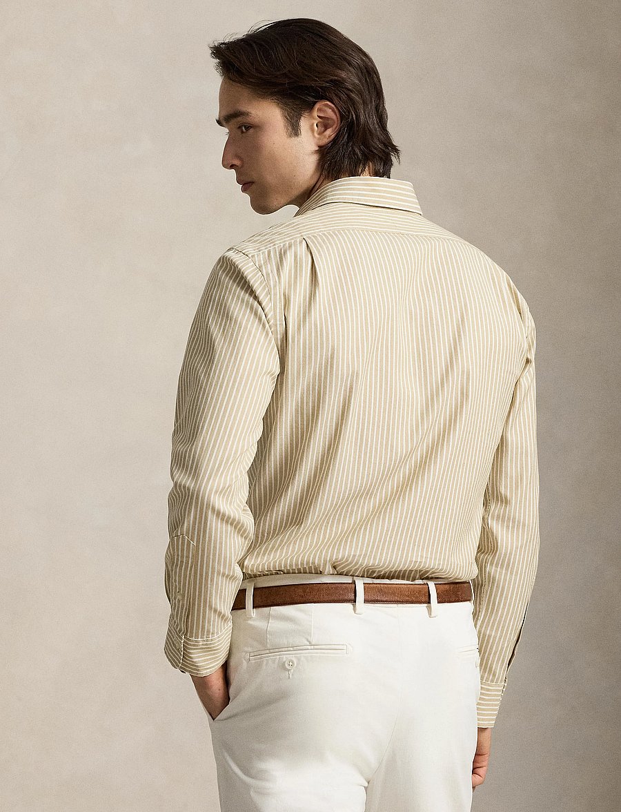 Polo Ralph Lauren - Custom Fit Striped Stretch Oxford Shirt - stribede skjorter - 7106d coastal bei - 3