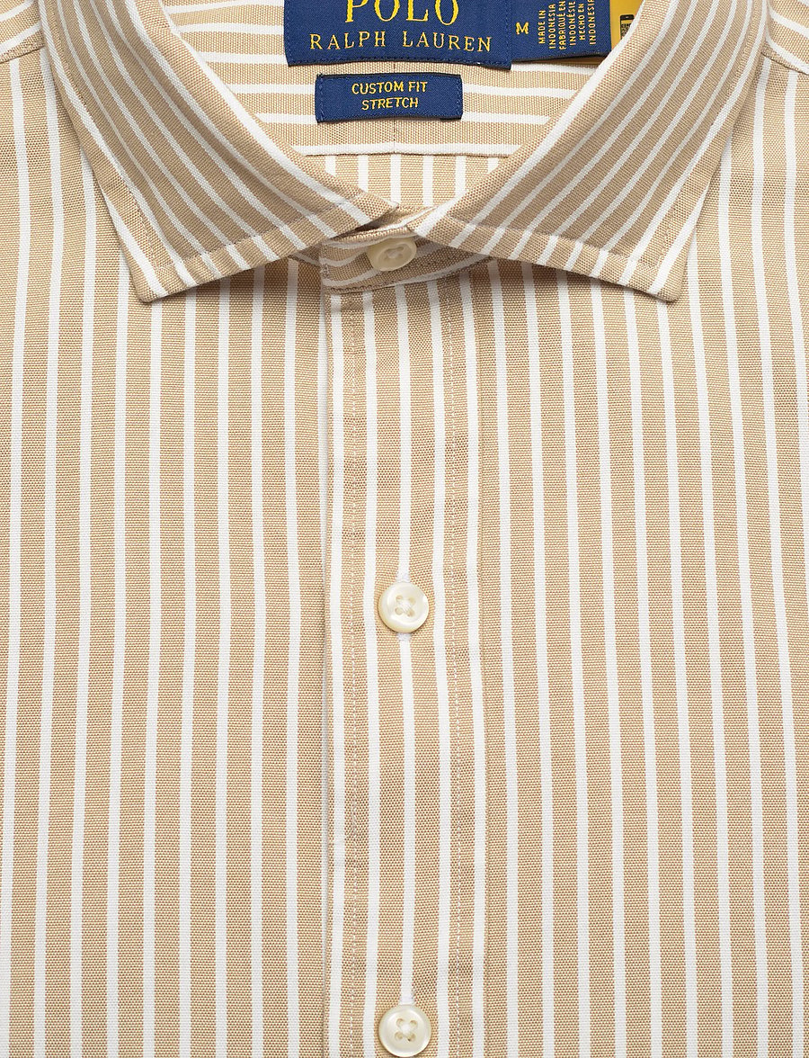 Polo Ralph Lauren - Custom Fit Striped Stretch Oxford Shirt - stribede skjorter - 7106d coastal bei - 4