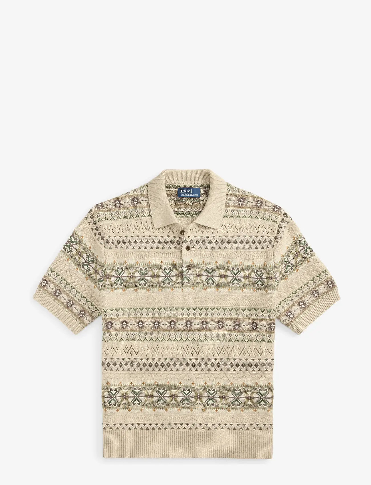 Polo Ralph Lauren - Fair Isle Polo-Collar Sweater - polostrik - tan combo - 1