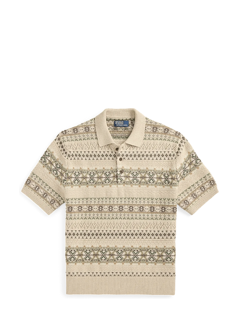 Polo Ralph Lauren - Fair Isle Polo-Collar Sweater - polostrik - tan combo - 1