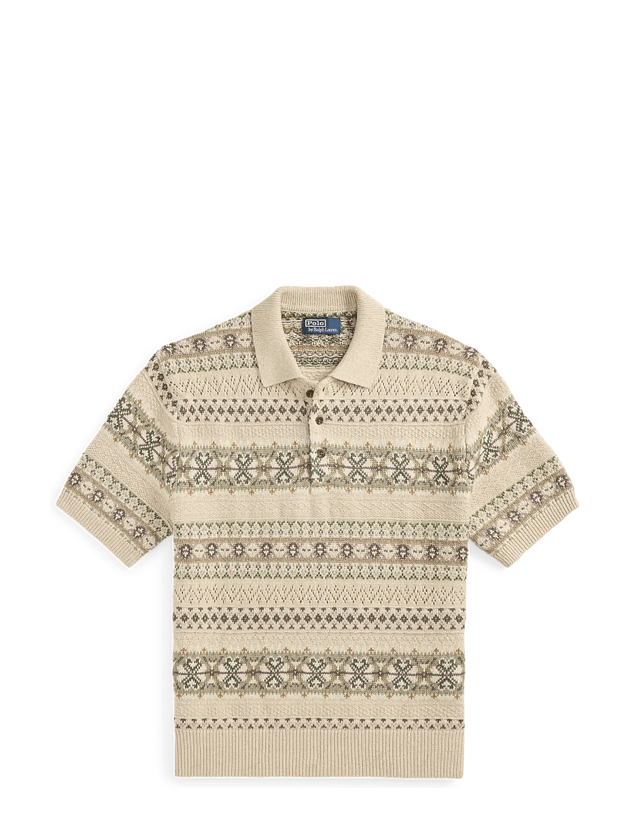 Polo Ralph Lauren - Fair Isle Polo-Collar Sweater - polos en tricot - tan combo - 1