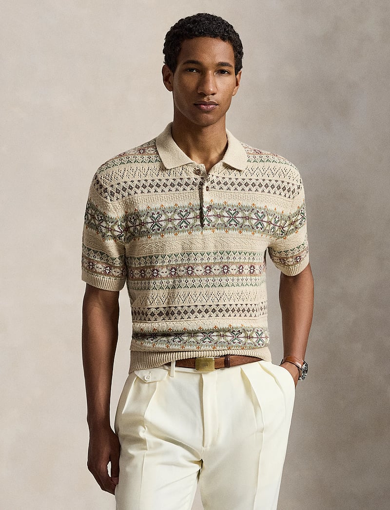 Polo Ralph Lauren - Fair Isle Polo-Collar Sweater - polostrik - tan combo - 0