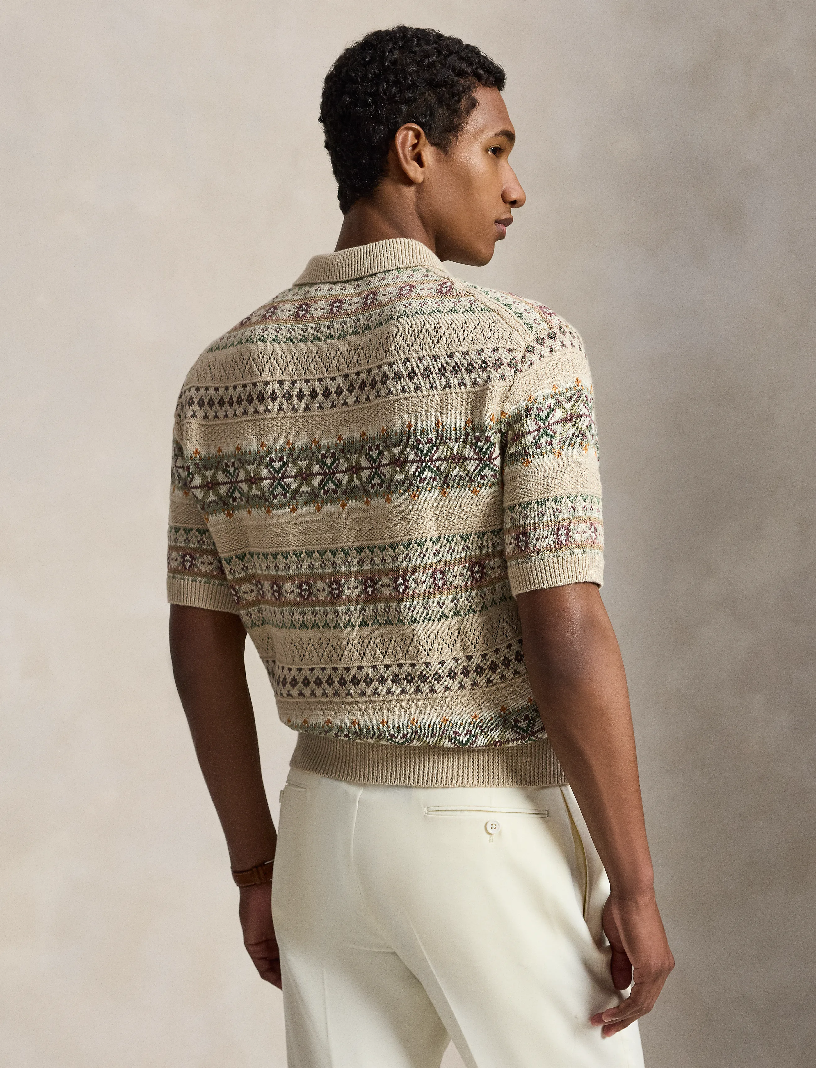 Polo Ralph Lauren - Fair Isle Polo-Collar Sweater - polos en tricot - tan combo - 2