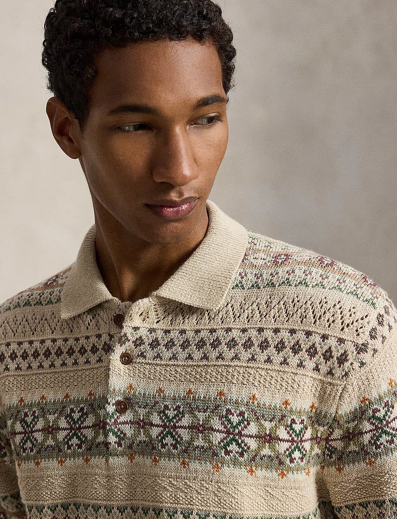 Polo Ralph Lauren - Fair Isle Polo-Collar Sweater - polostrik - tan combo - 4