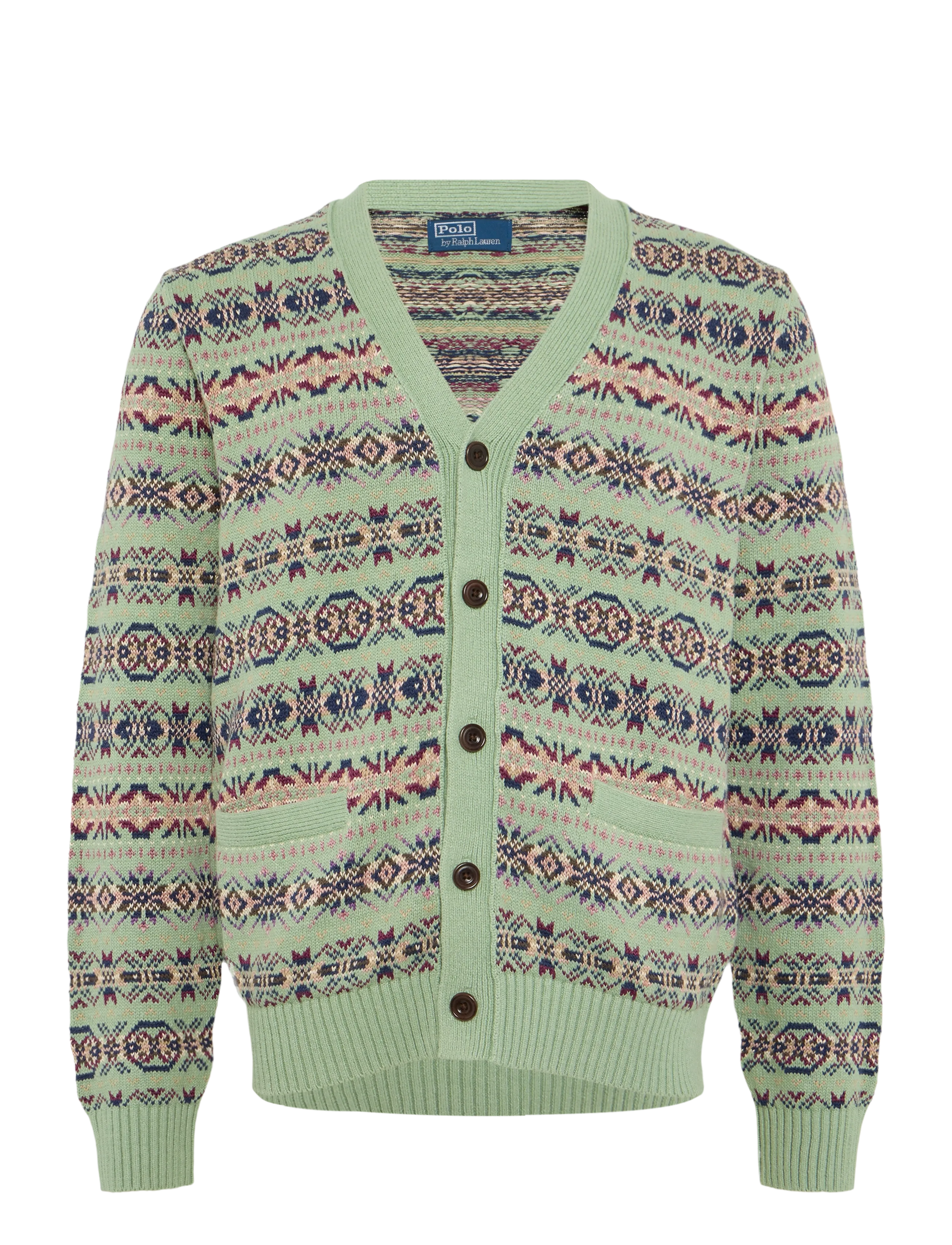 Polo Ralph Lauren Fair Isle Linen-Cotton Cardigan - Cardigans - GREEN COMBO / green