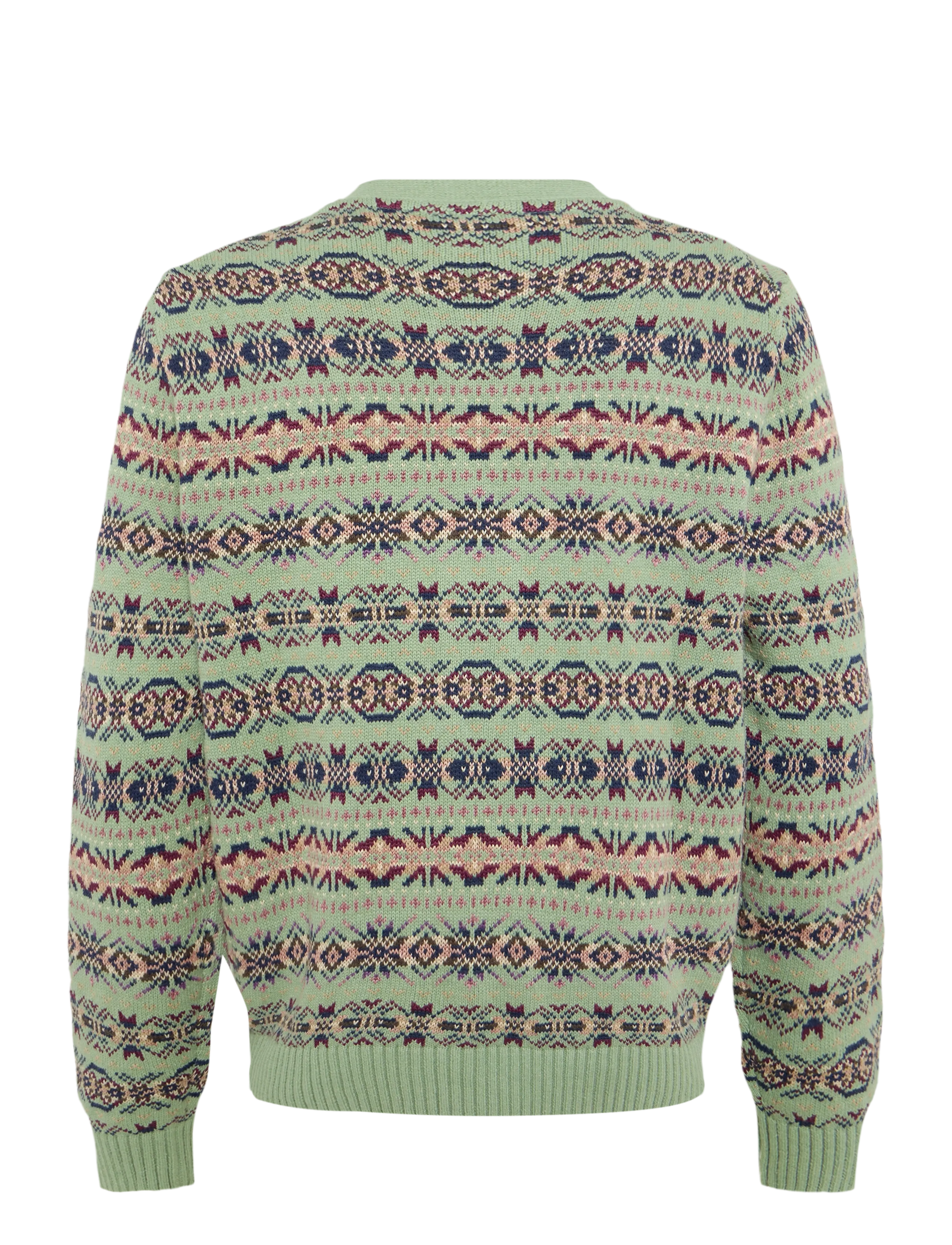 Polo Ralph Lauren - Fair Isle Linen-Cotton Cardigan - koftor - green combo - 2