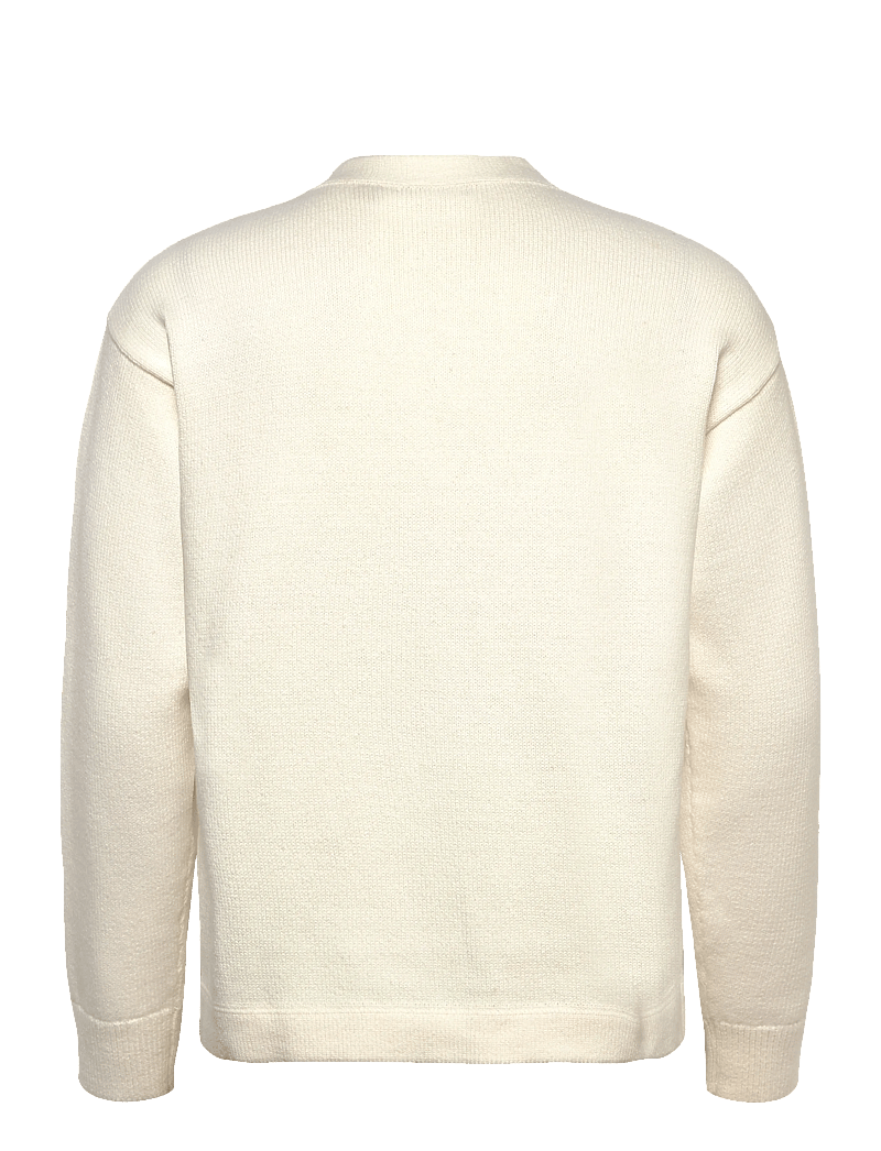 Polo Ralph Lauren - Relaxed Fit Cotton Letter Cardigan - peysur - cream combo - 1