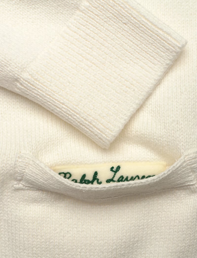 Polo Ralph Lauren - Relaxed Fit Cotton Letter Cardigan - peysur - cream combo - 3