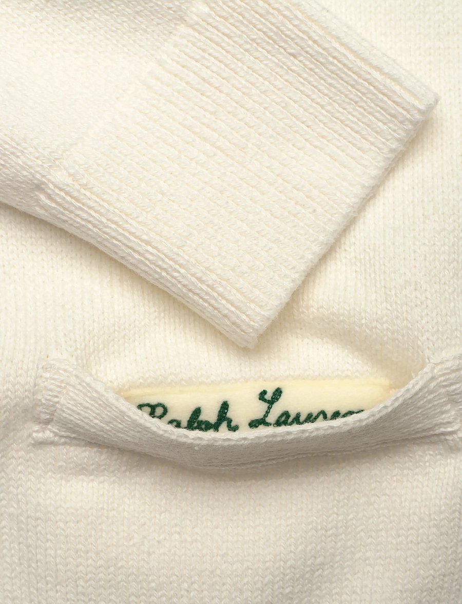 Polo Ralph Lauren - Relaxed Fit Cotton Letter Cardigan - cardigans - cream combo - 3