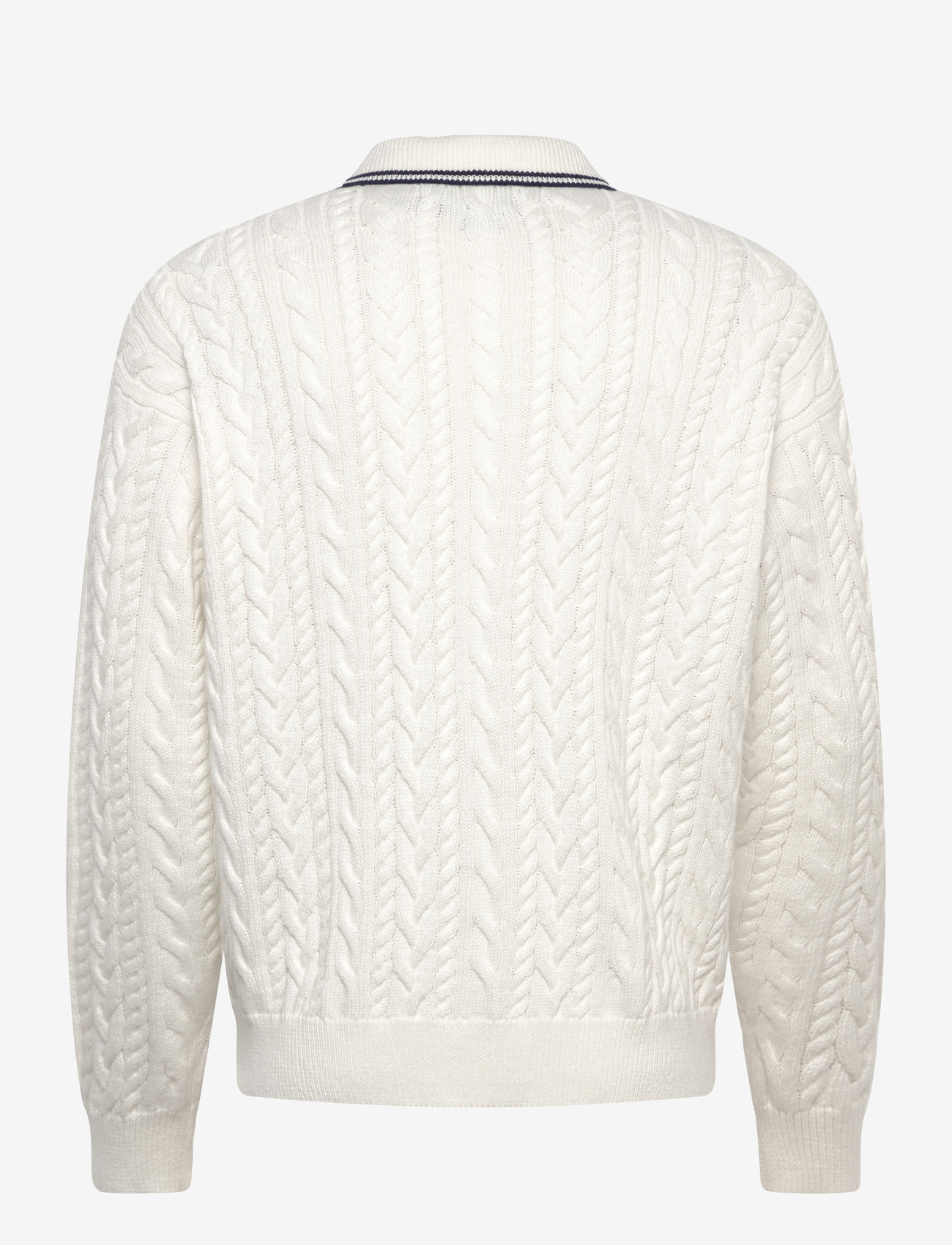Polo Ralph Lauren - Relaxed Fit Cable Polo-Collar Sweater - poloer i strik med lange ærmer - trophy cream - 1