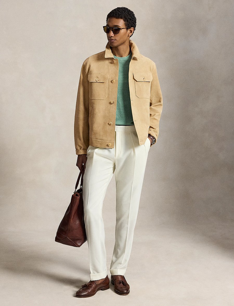 Polo Ralph Lauren - The Ashdale Suede Shacket - cafe tan suede - 2