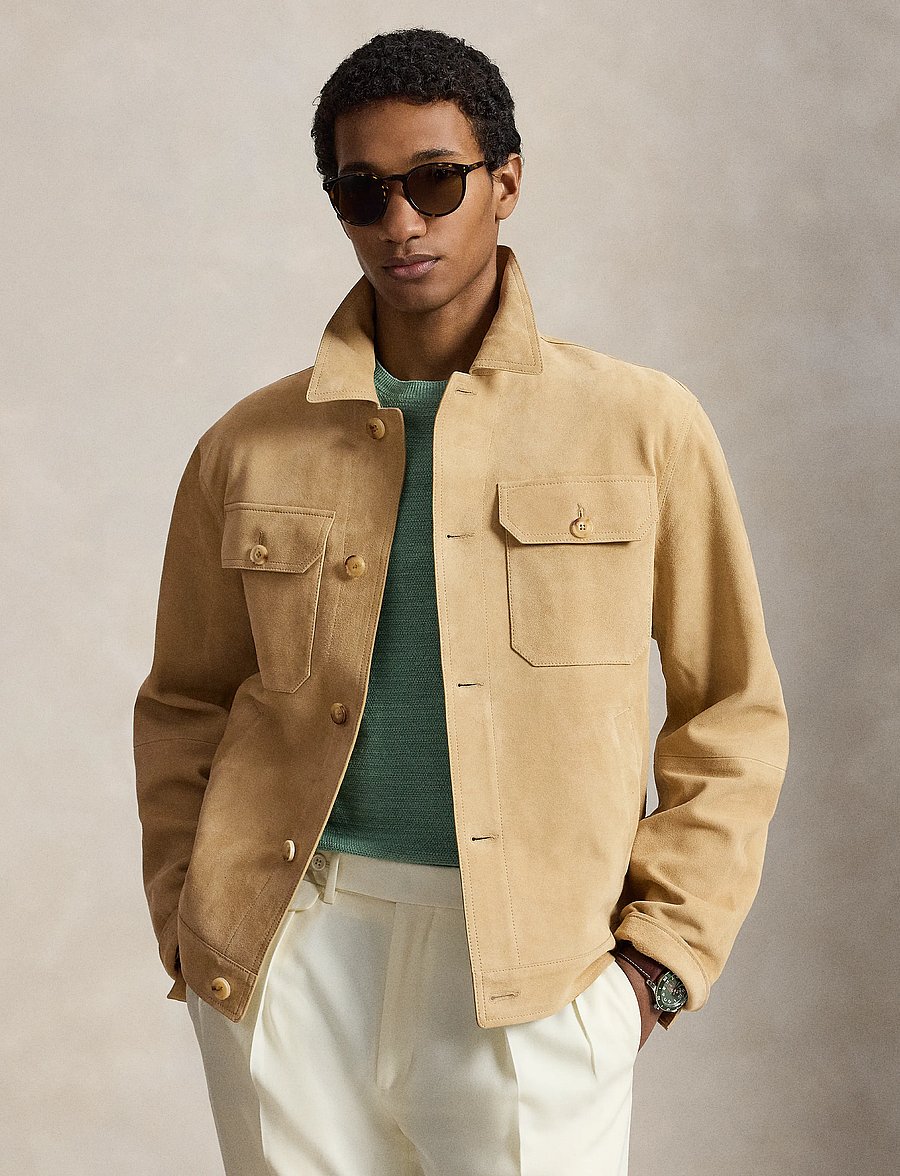Polo Ralph Lauren - The Ashdale Suede Shacket - cafe tan suede - 3