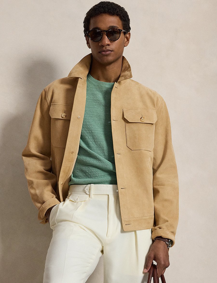 Polo Ralph Lauren - The Ashdale Suede Shacket - cafe tan suede - 4