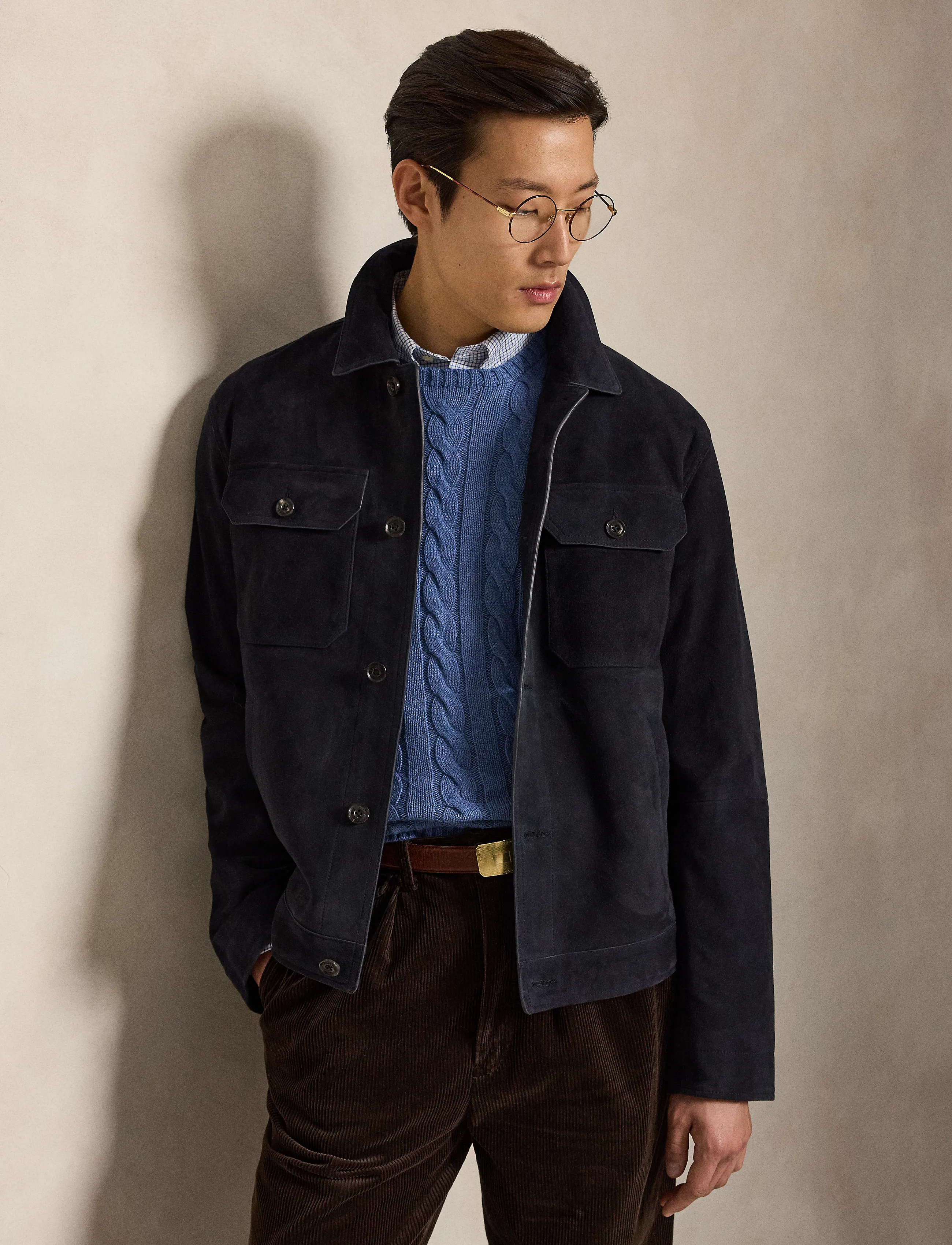 Polo Ralph Lauren The Ashdale Suede Shacket - Ytterkläder - COLLECTION NAVY / navy