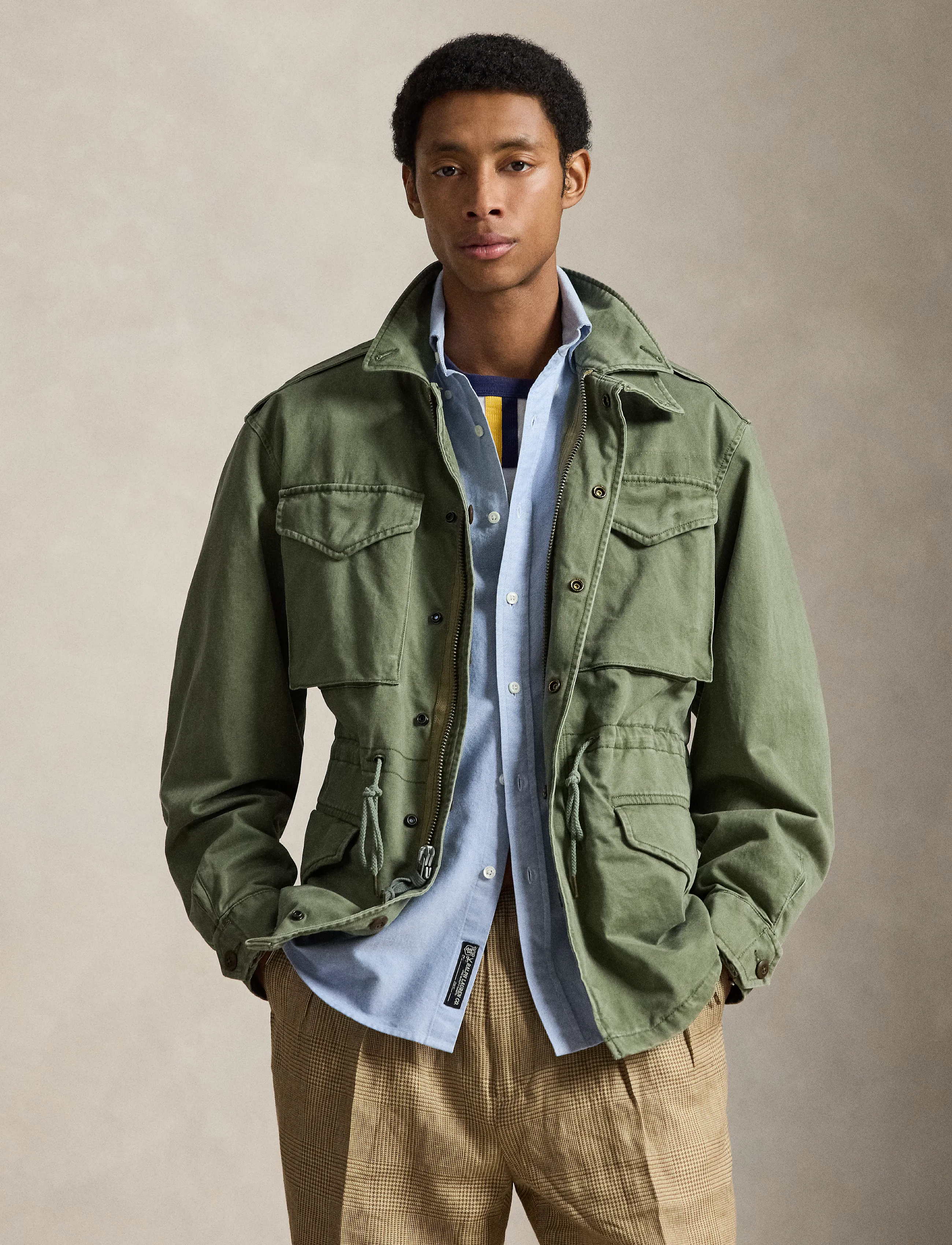 Polo Ralph Lauren Sateen Field Jacket, XXL, Jackets, Khakigrün - Light Männerswear