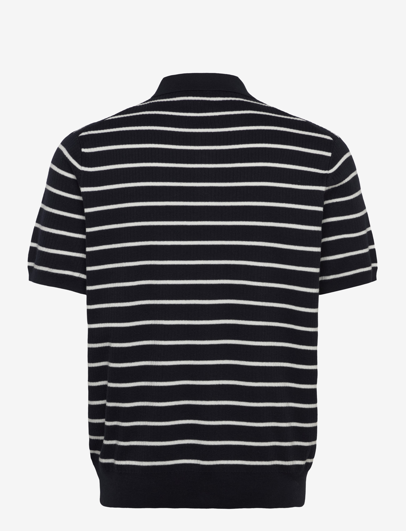 Polo Ralph Lauren - Striped Cotton Polo-Collar Sweater - gestrickte polohemden - navy white combo - 1