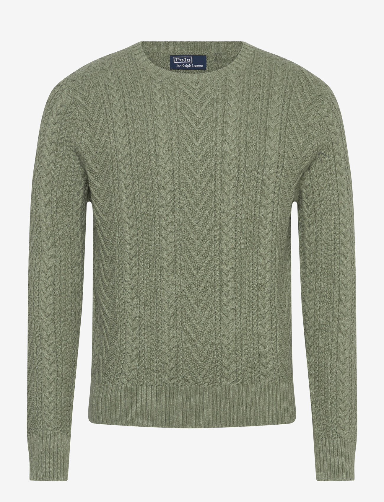 Polo Ralph Lauren - Aran-Knit Cotton-Linen Sweater - Ümmarguse kaelusega kudumid - fern green combo - 0