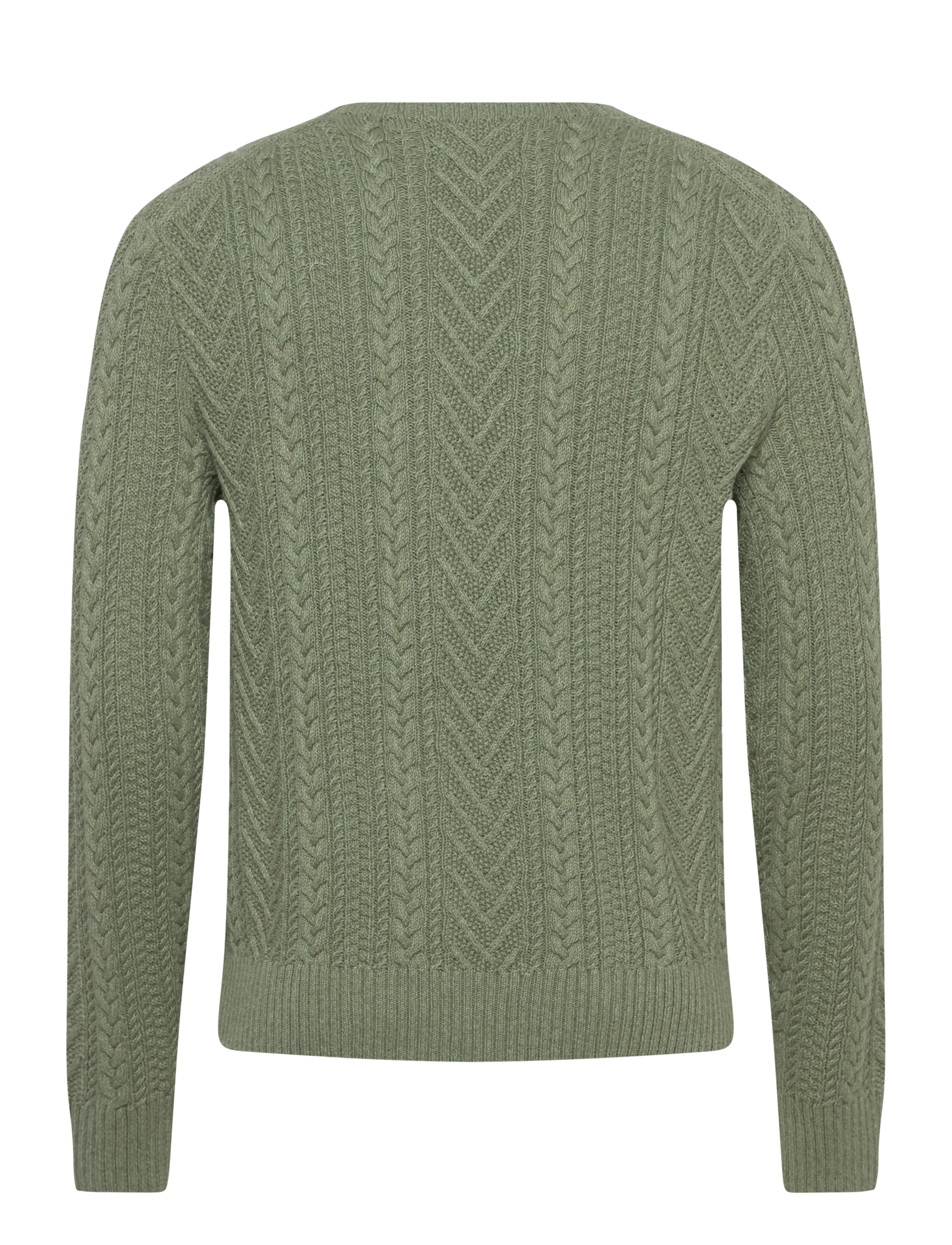 Polo Ralph Lauren - Aran-Knit Cotton-Linen Sweater - megztinis su apvalios formos apykakle - fern green combo - 1