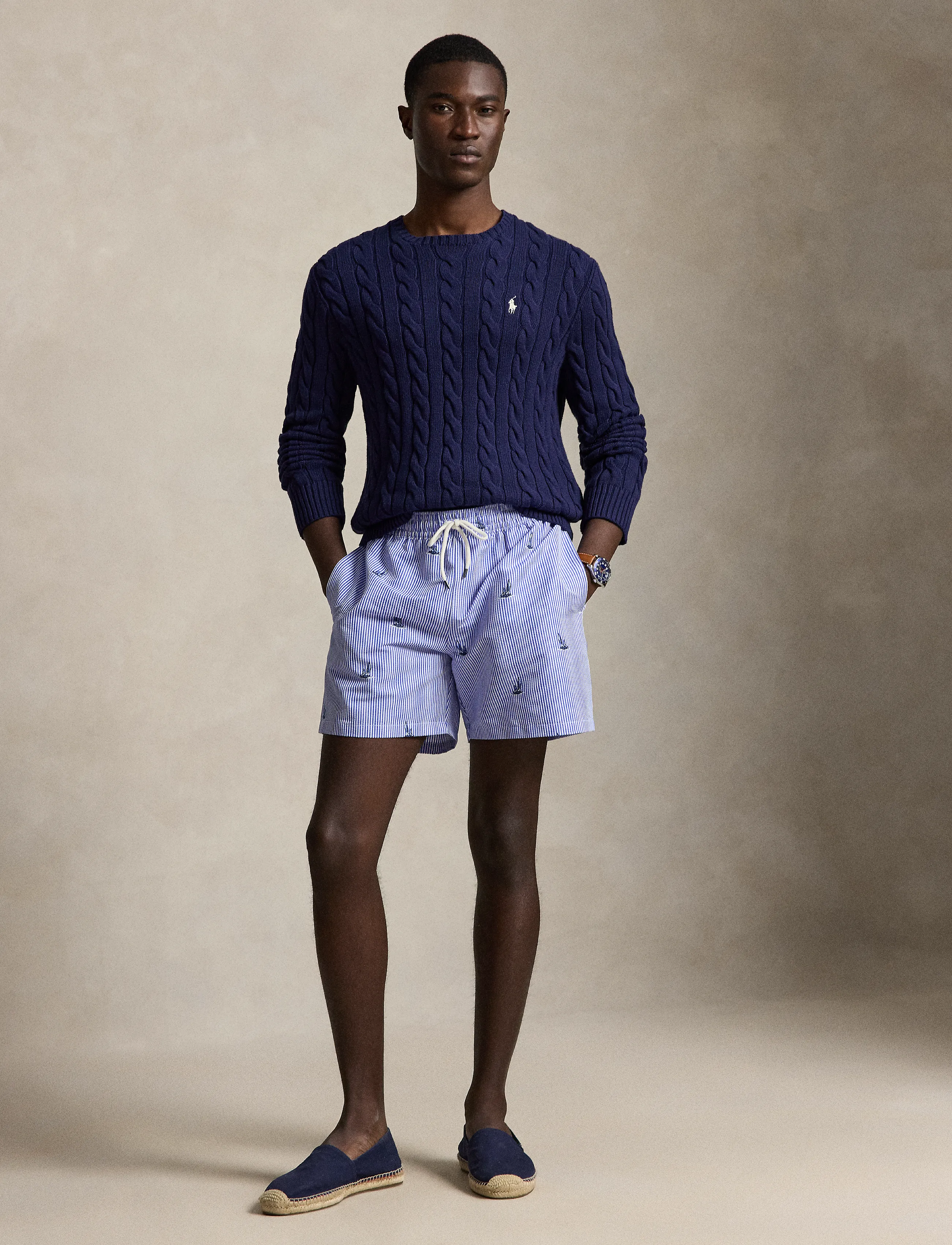 Polo Ralph Lauren 5.75-Inch Traveler Classic Swim Trunk, S, Blue, Badetøj > Shorts, Herre