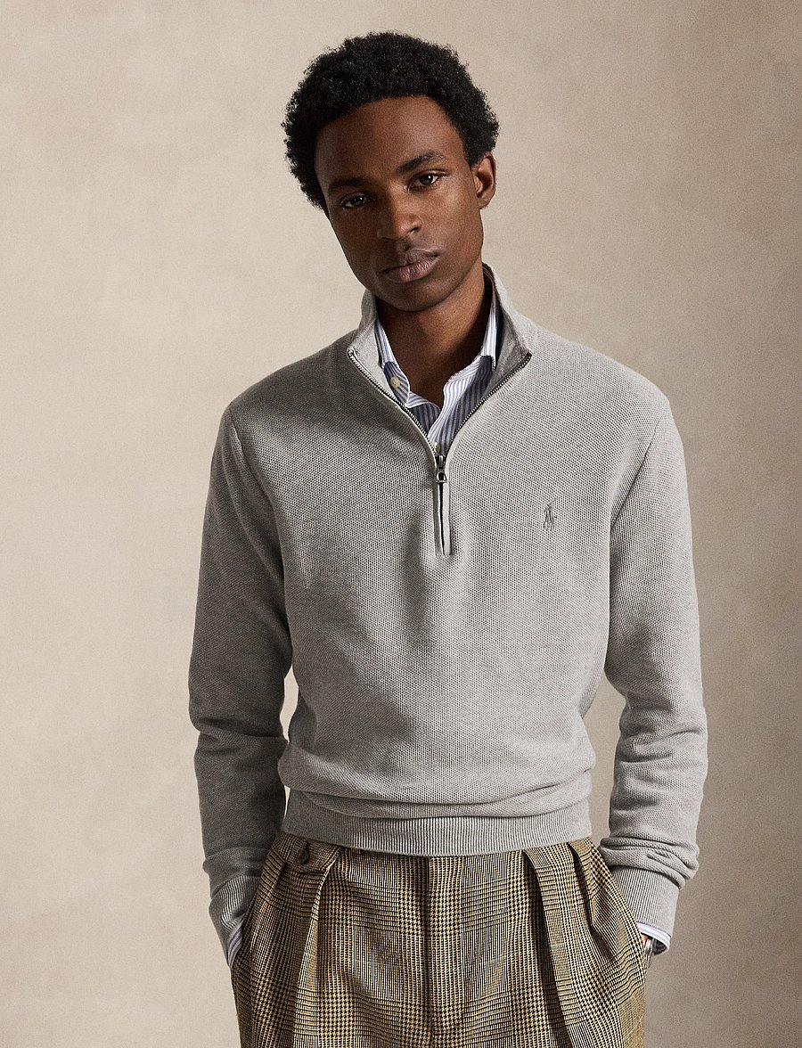 Polo Ralph Lauren - 32/2 COTTON-SWEATER-HALF ZIP - pullover mit halbem reißverschluss - andover heather - 0