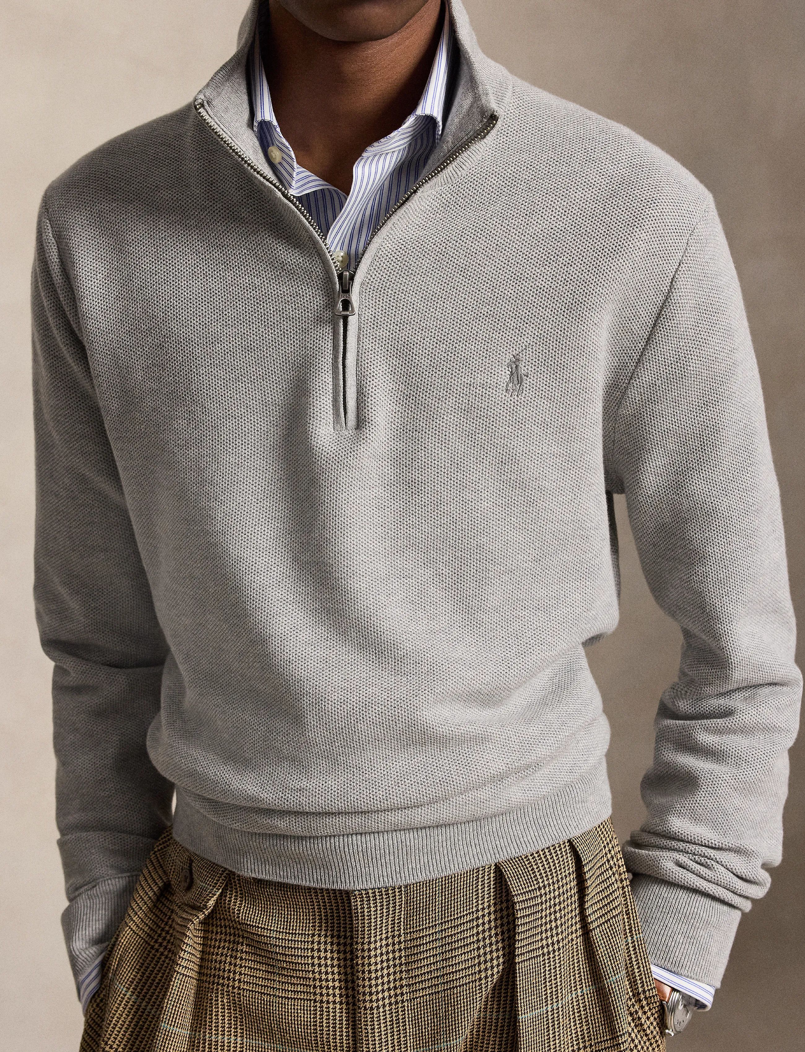 Polo Ralph Lauren - 32/2 COTTON-SWEATER-HALF ZIP - pullover mit halbem reißverschluss - andover heather - 5