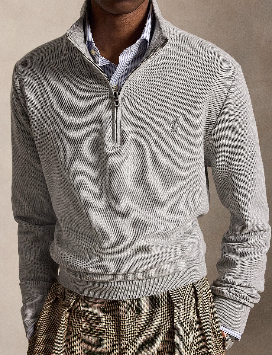 Polo Ralph Lauren - 32/2 COTTON-SWEATER-HALF ZIP - pullover mit halbem reißverschluss - andover heather - 5
