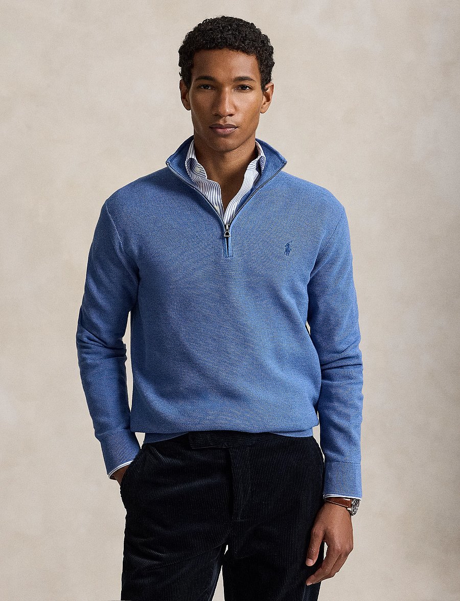 Polo Ralph Lauren - 32/2 COTTON-SWEATER-HALF ZIP - pullover mit halbem reißverschluss - blue borage heath - 0