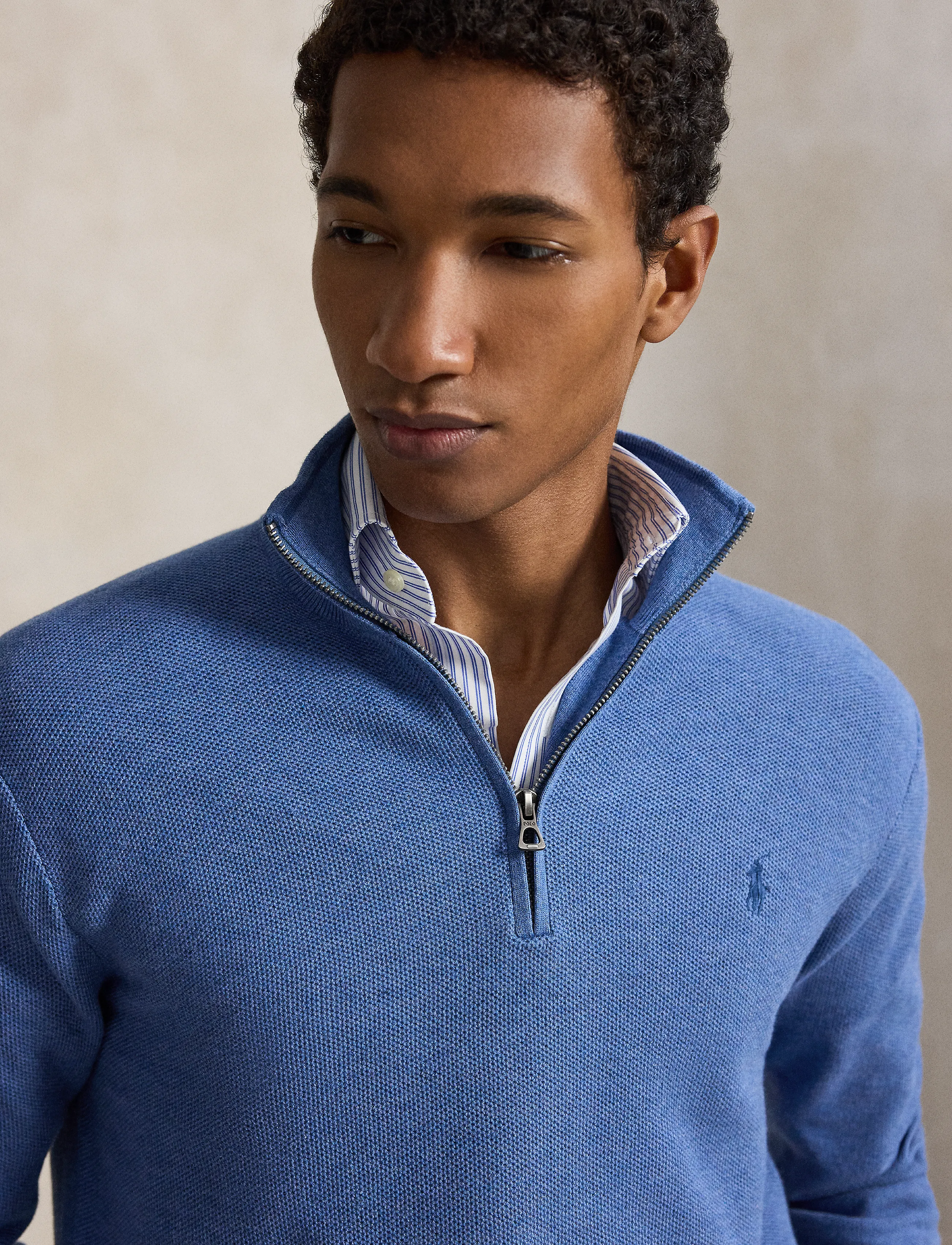 Polo Ralph Lauren - 32/2 COTTON-SWEATER-HALF ZIP - pullover mit halbem reißverschluss - blue borage heath - 4
