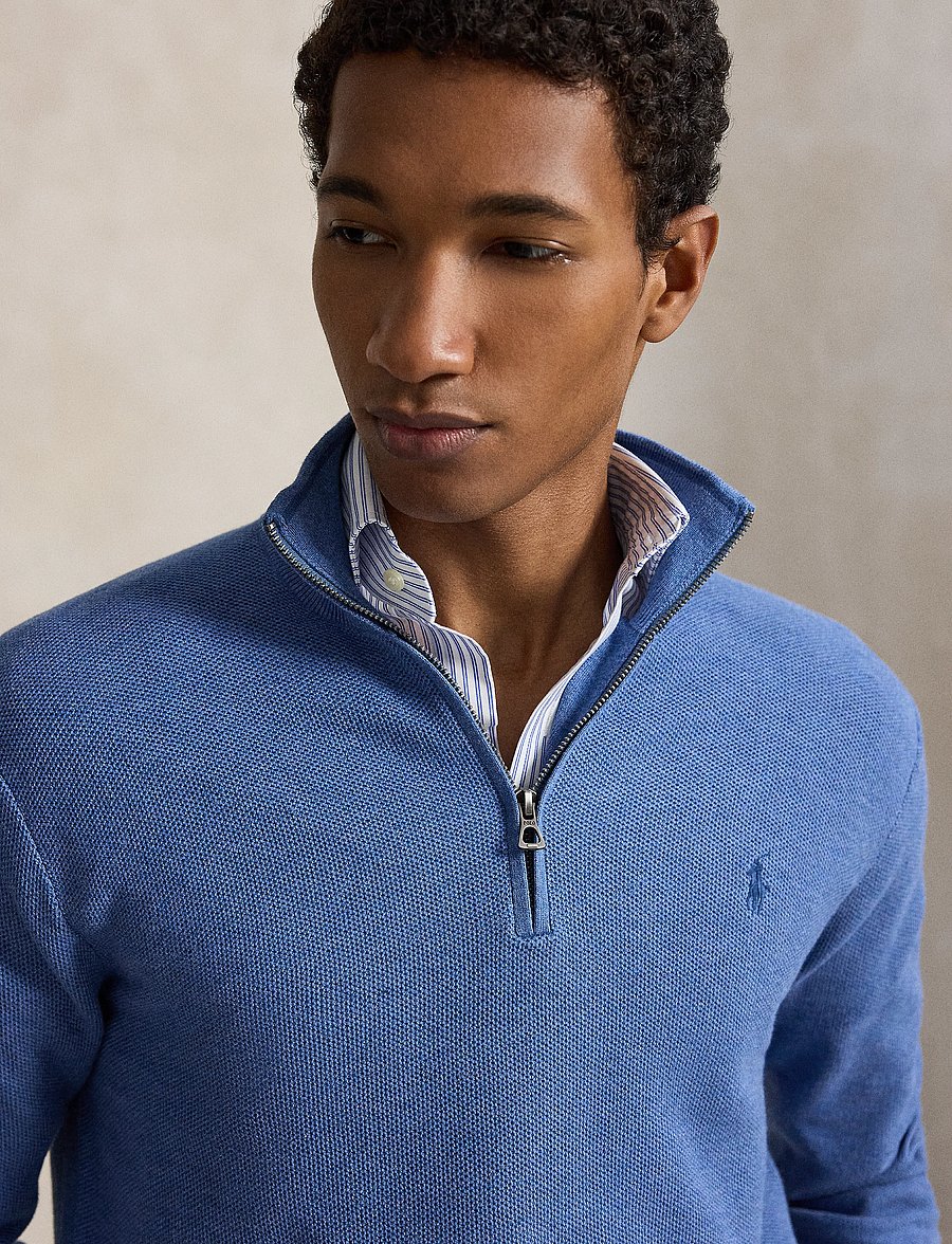 Polo Ralph Lauren - 32/2 COTTON-SWEATER-HALF ZIP - pullover mit halbem reißverschluss - blue borage heath - 4