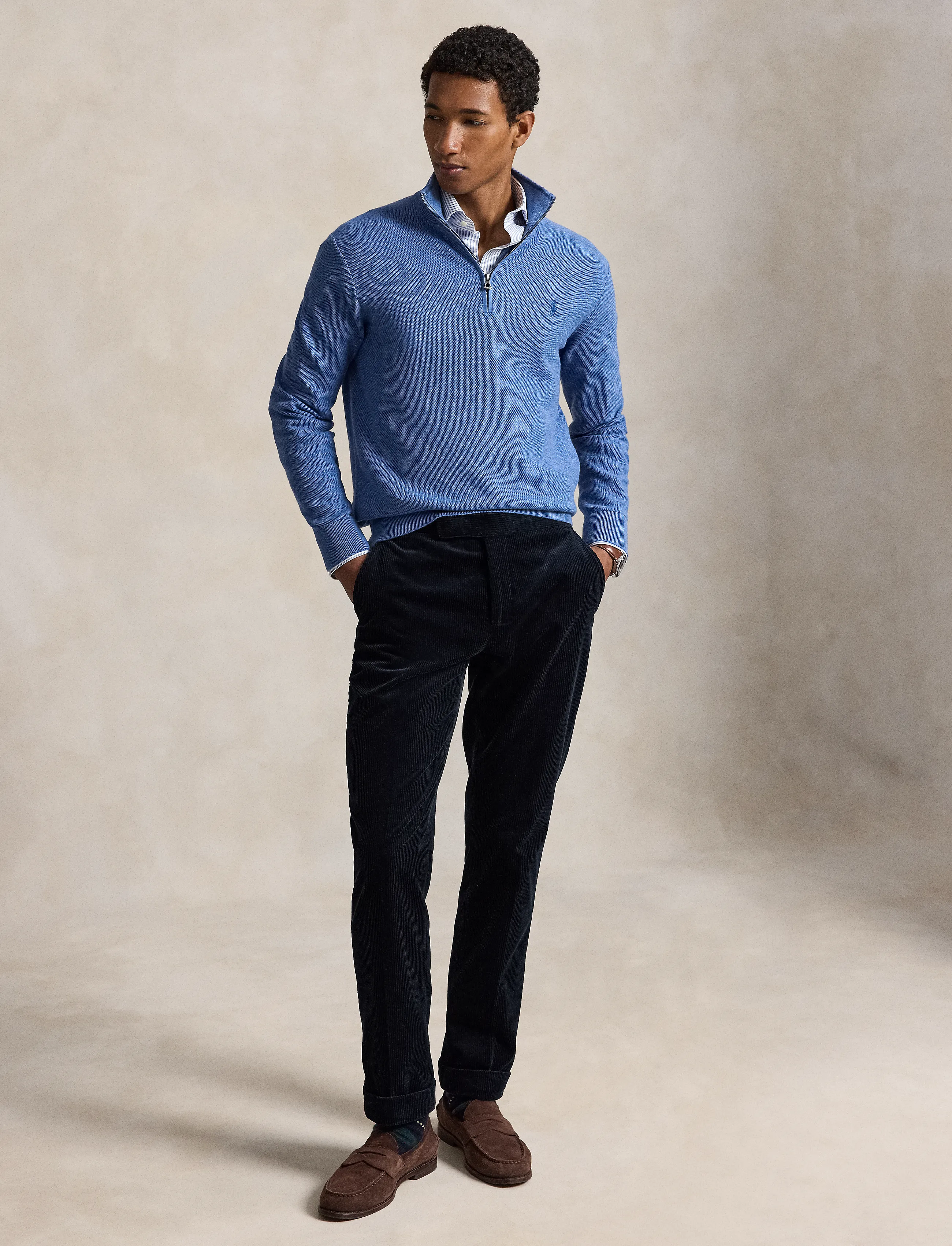 Polo Ralph Lauren - 32/2 COTTON-SWEATER-HALF ZIP - pullover mit halbem reißverschluss - blue borage heath - 5