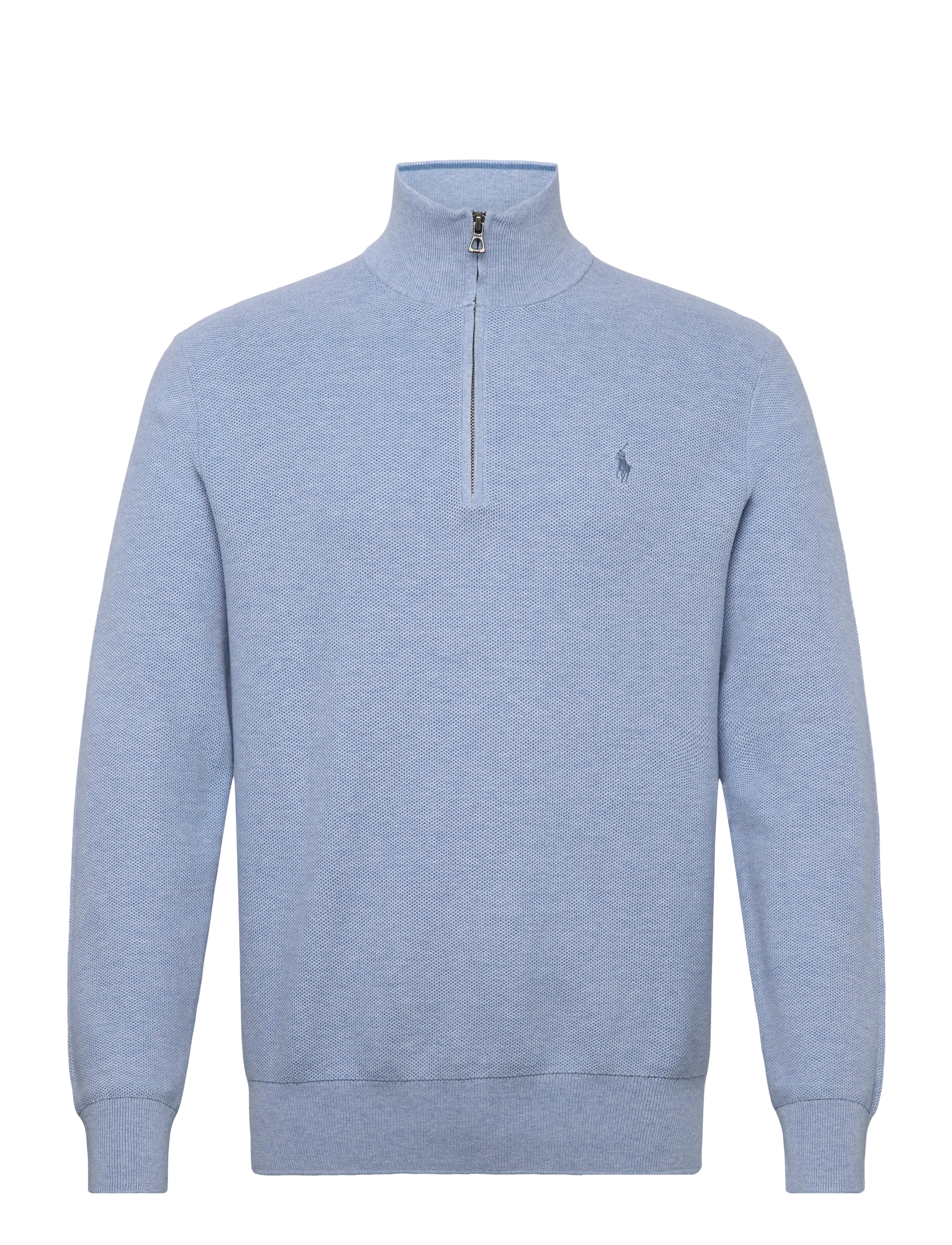 Polo Ralph Lauren Mesh-Knit Cotton Quarter-Zip Sweater, XL, Knitwear, Blau - Half Zip Jumpers, Männerswear