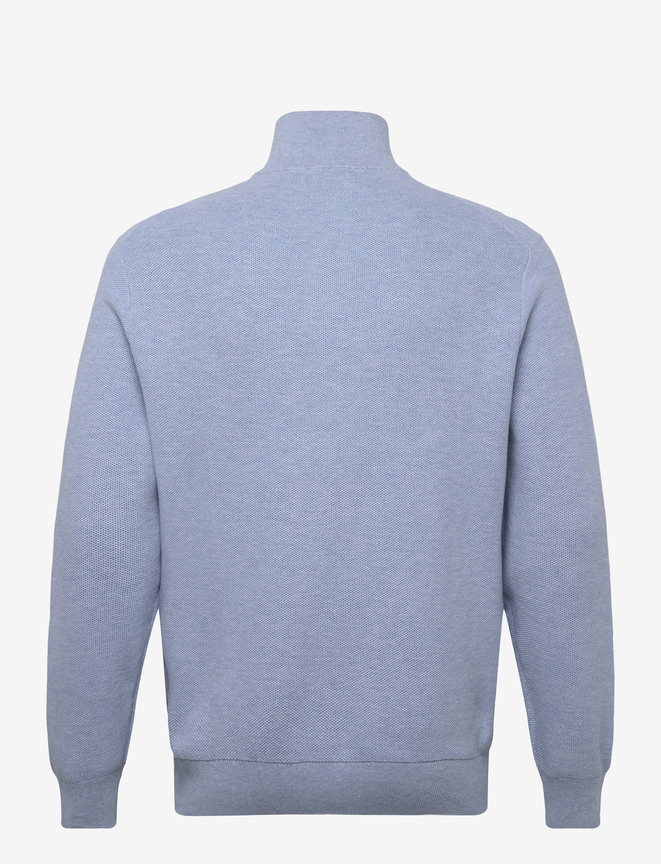 Polo Ralph Lauren - Mesh-Knit Cotton Quarter-Zip Sweater - halfzip strik - blue hyacinth hth - 1