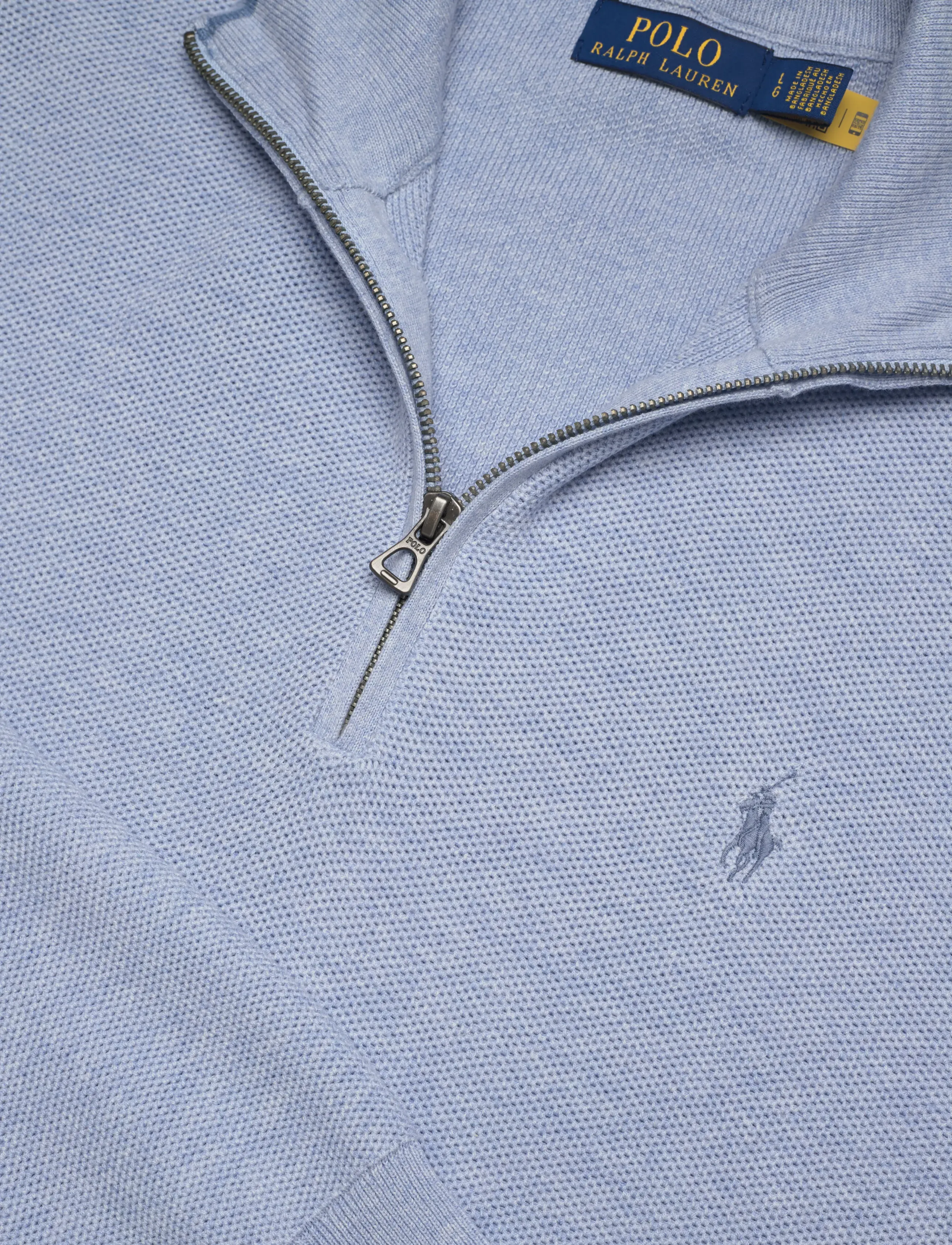 Polo Ralph Lauren - Mesh-Knit Cotton Quarter-Zip Sweater - pullover mit halbem reißverschluss - blue hyacinth hth - 2
