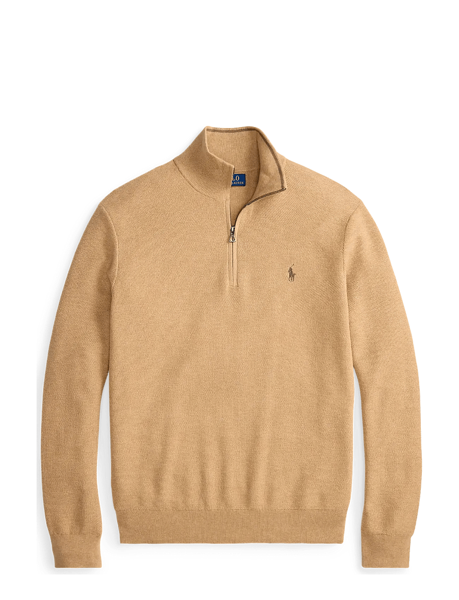 Polo Ralph Lauren - 32/2 COTTON-SWEATER-HALF ZIP - pullover mit halbem reißverschluss - camel melange - 1
