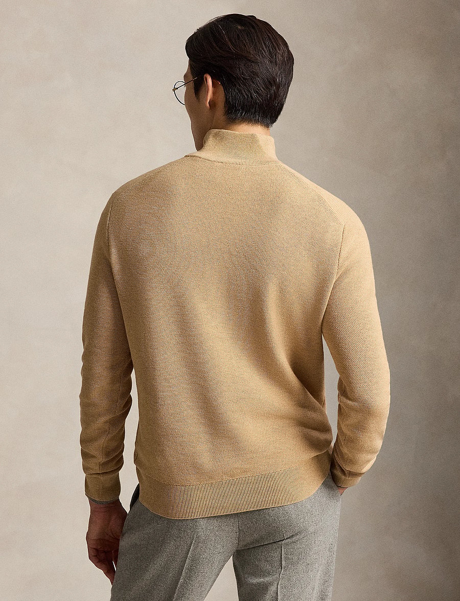 Polo Ralph Lauren - 32/2 COTTON-SWEATER-HALF ZIP - pullover mit halbem reißverschluss - camel melange - 2