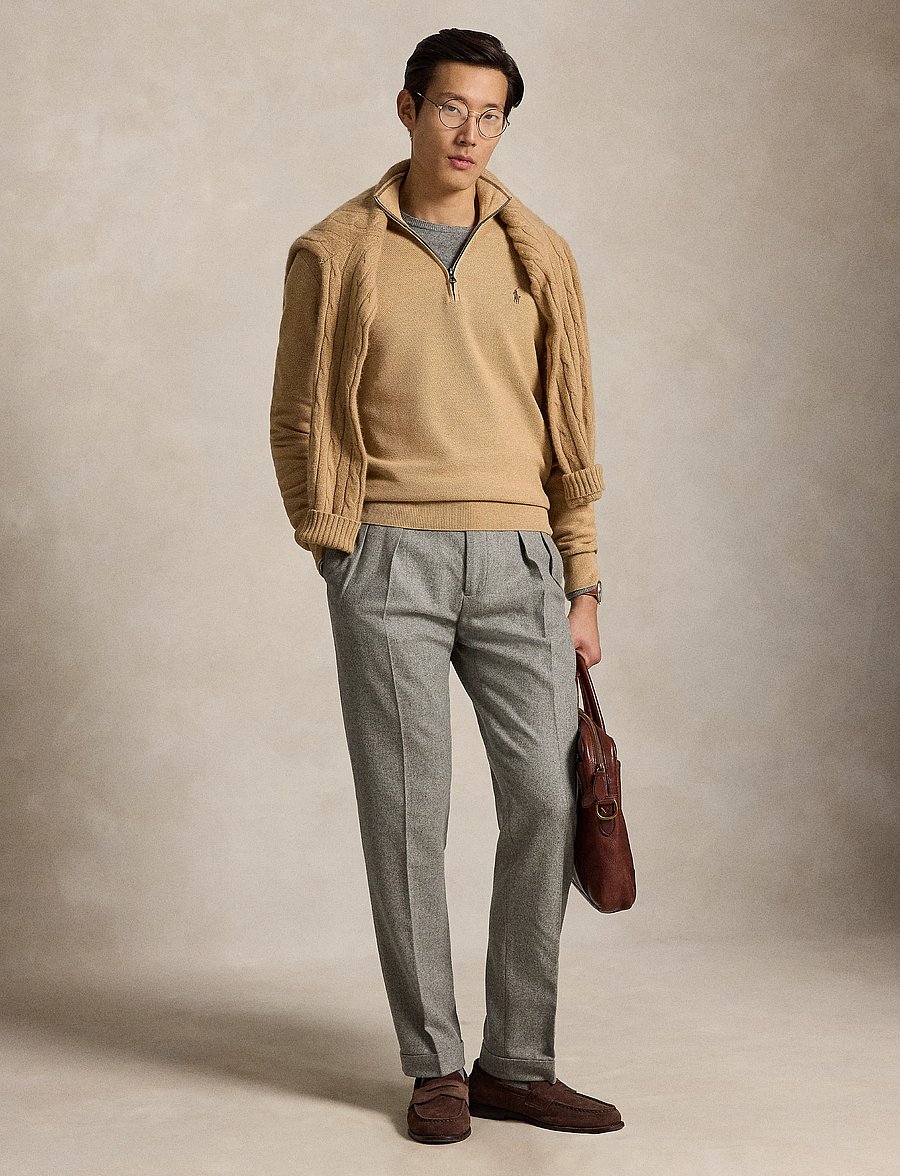 Polo Ralph Lauren - 32/2 COTTON-SWEATER-HALF ZIP - pullover mit halbem reißverschluss - camel melange - 3