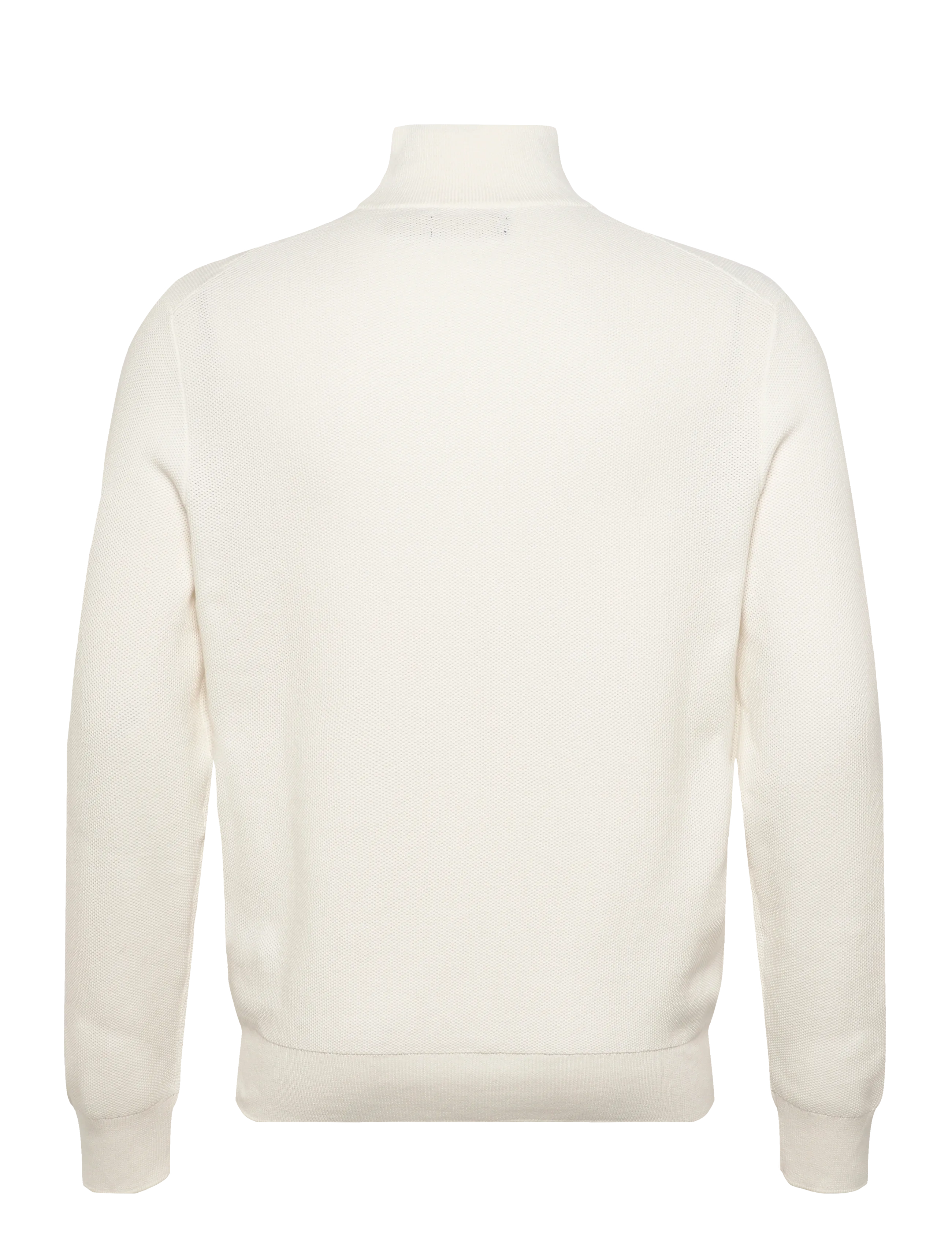 Polo Ralph Lauren - Mesh-Knit Cotton Quarter-Zip Sweater - pullover mit halbem reißverschluss - deckwash white - 1