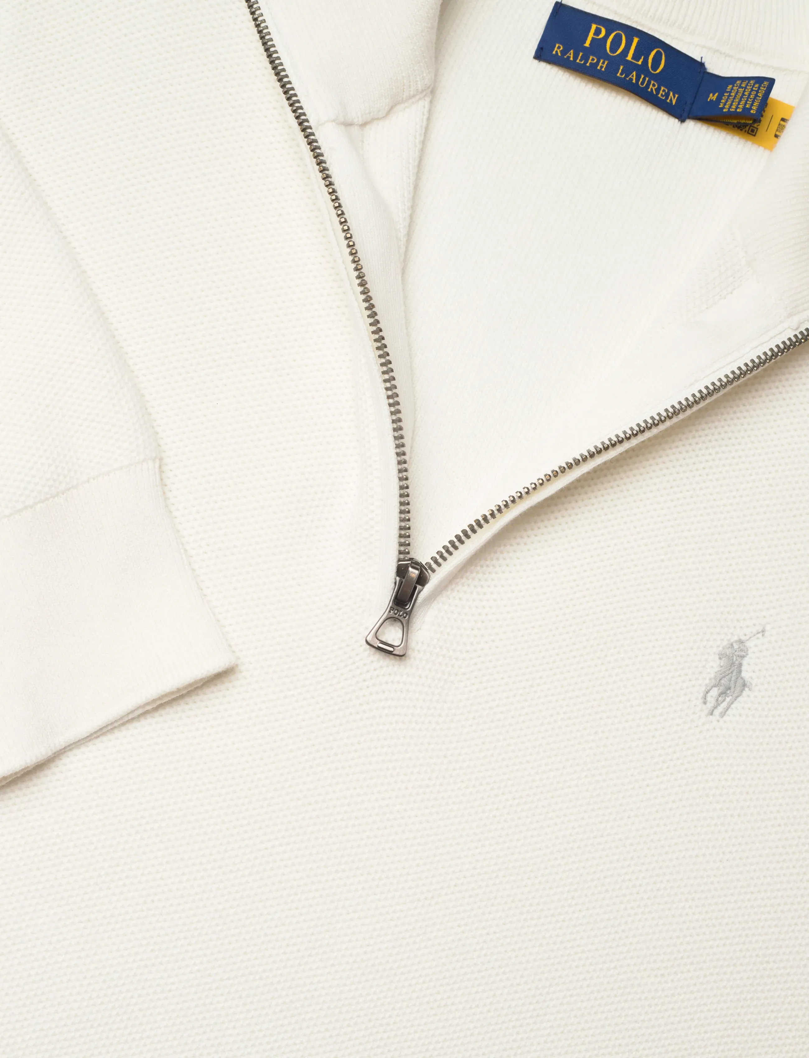 Polo Ralph Lauren - Mesh-Knit Cotton Quarter-Zip Sweater - pullover mit halbem reißverschluss - deckwash white - 2