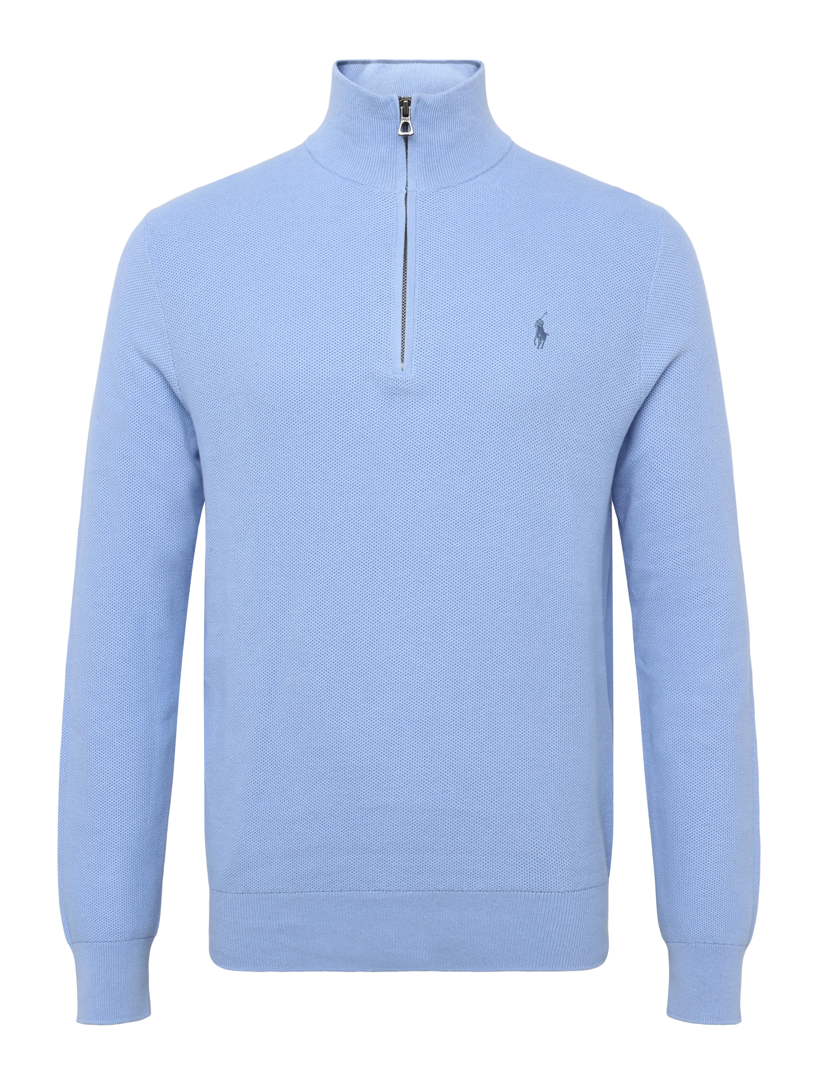 Polo Ralph Lauren Mesh-Knit Cotton Quarter-Zip Sweater - Pullover mit halbem Reißverschluss - DRESS SHIRT BLUE / blue