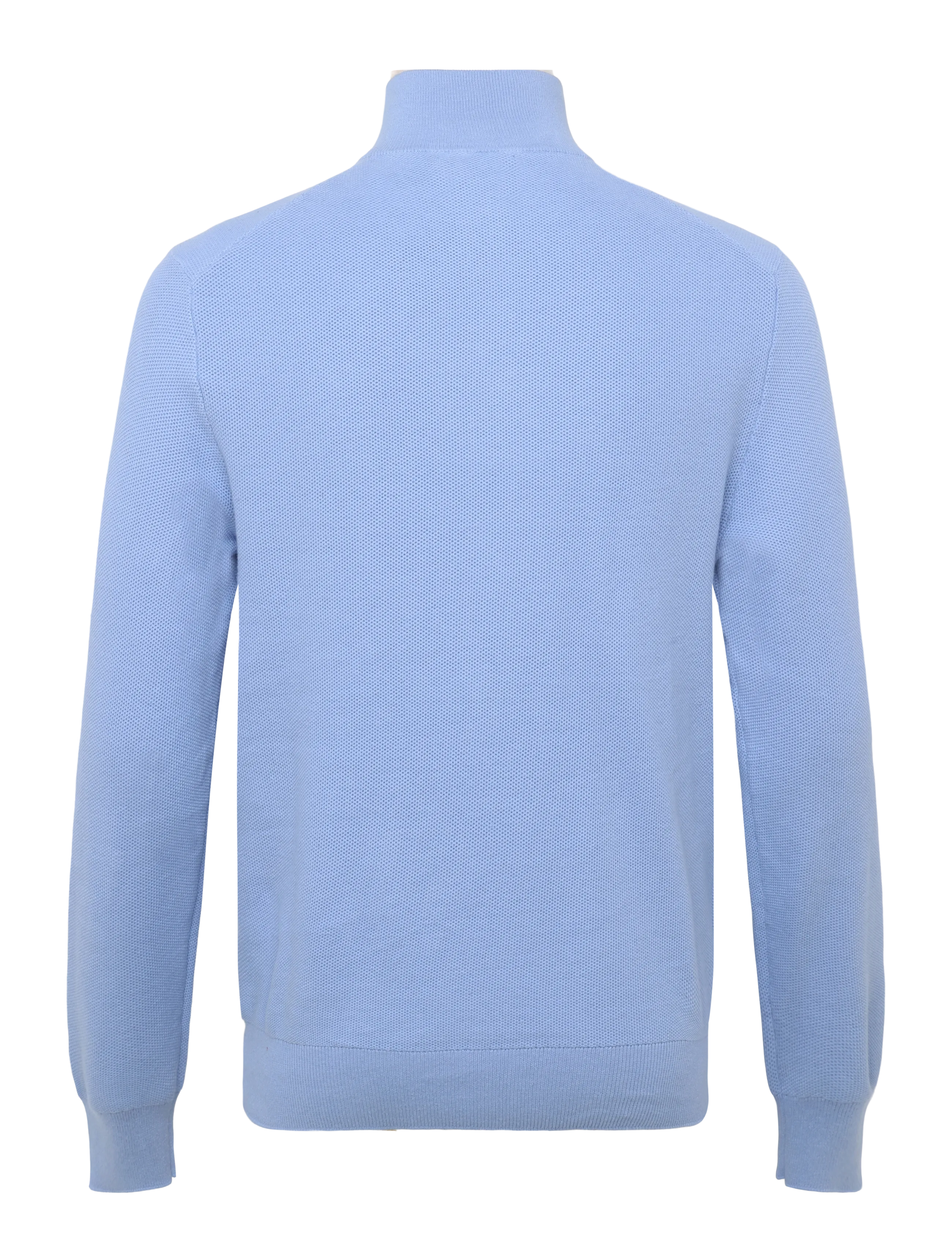 Polo Ralph Lauren - Mesh-Knit Cotton Quarter-Zip Sweater - pullover mit halbem reißverschluss - dress shirt blue - 1