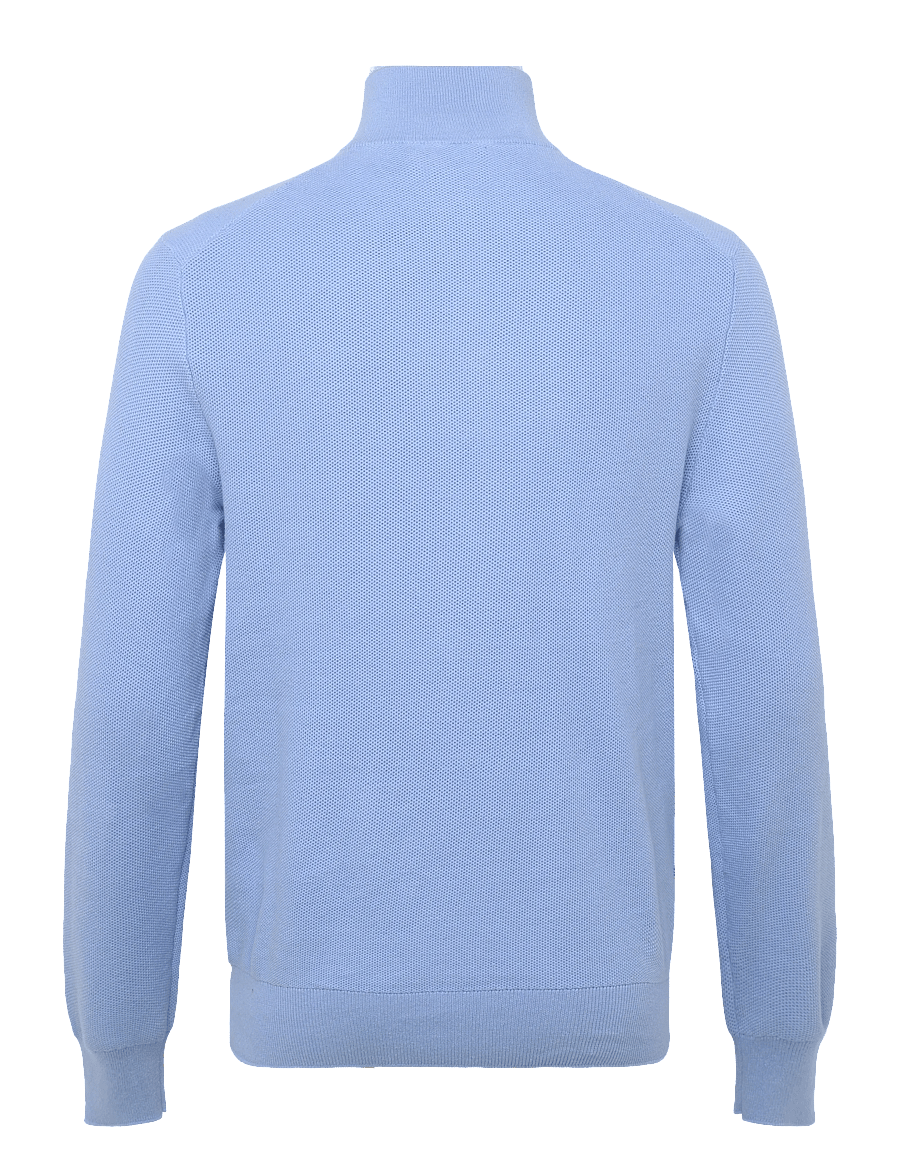 Polo Ralph Lauren - Mesh-Knit Cotton Quarter-Zip Sweater - pullover mit halbem reißverschluss - dress shirt blue - 1