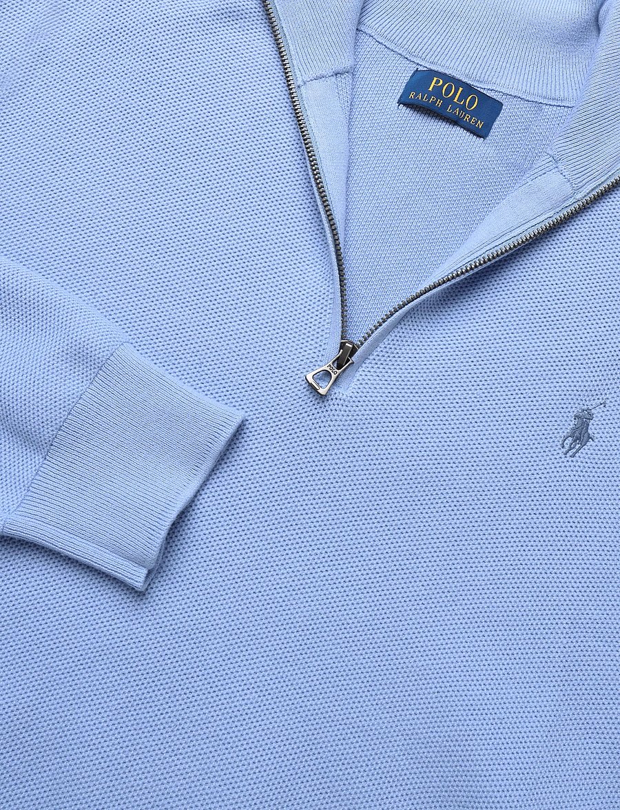 Polo Ralph Lauren - Mesh-Knit Cotton Quarter-Zip Sweater - pullover mit halbem reißverschluss - dress shirt blue - 2
