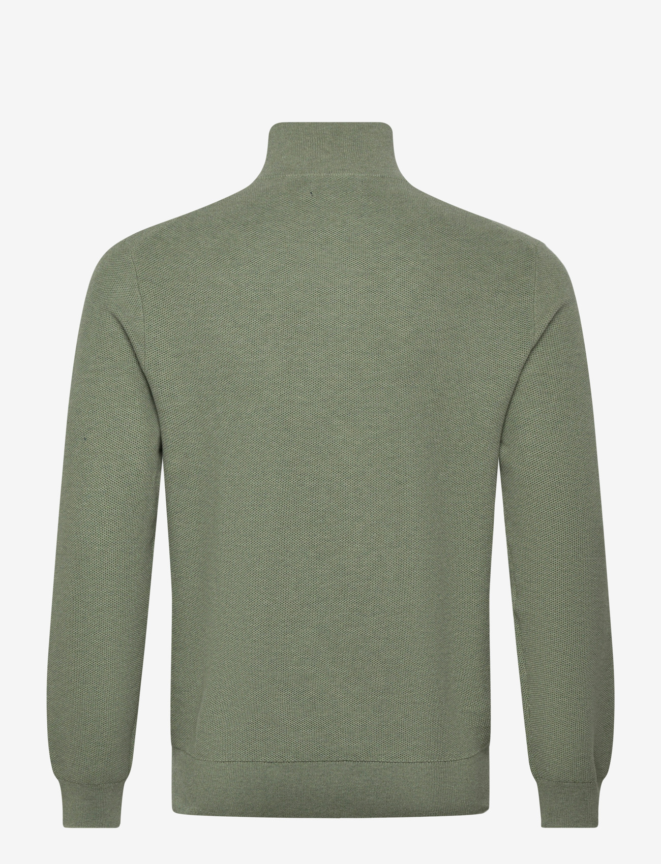 Polo Ralph Lauren - Mesh-Knit Cotton Quarter-Zip Sweater - halfzip strik - fern green heathe - 1