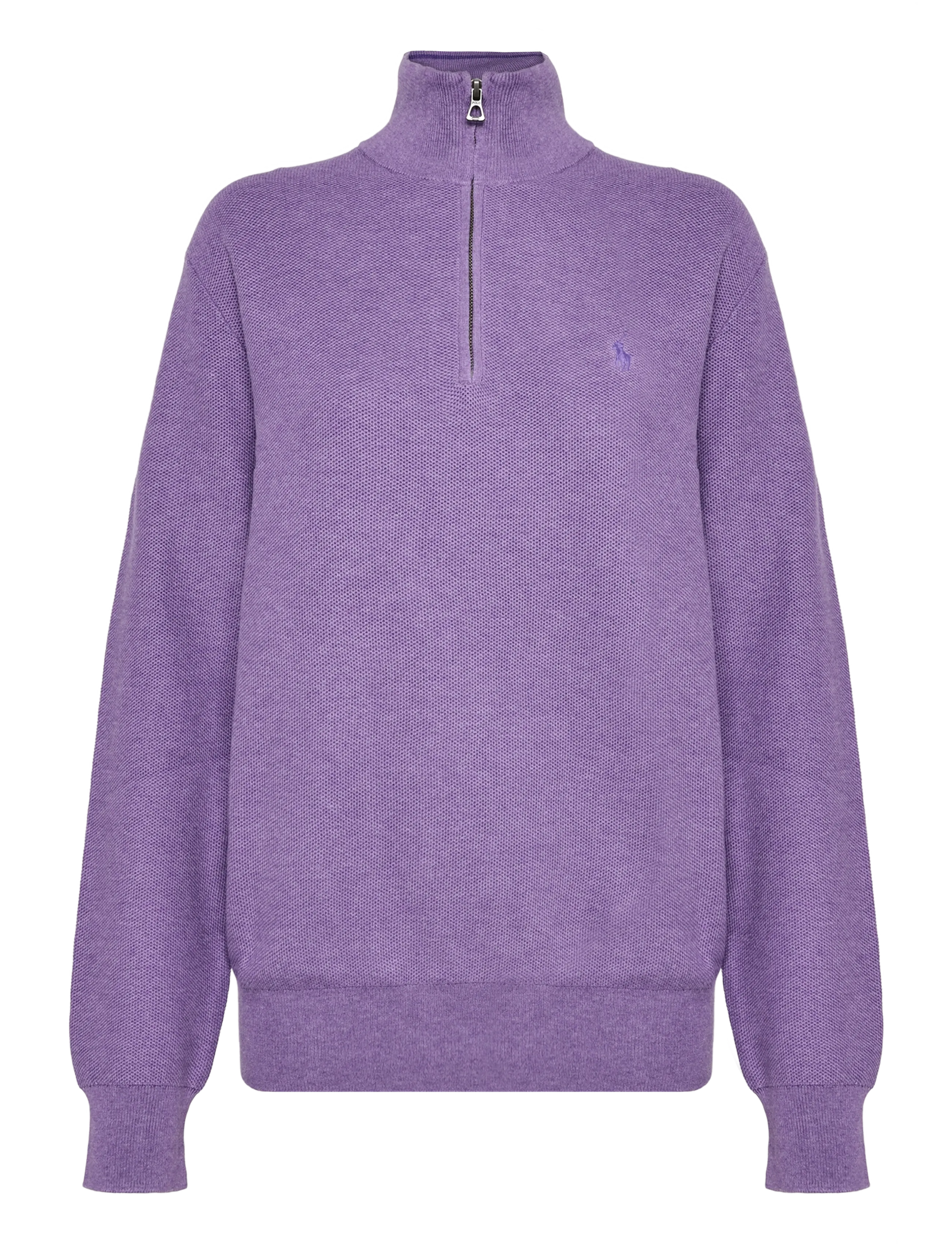 Polo Ralph Lauren Mesh-Knit Cotton Quarter-Zip Sweater - Kleidung - LIGHT CORONET PUR / purple