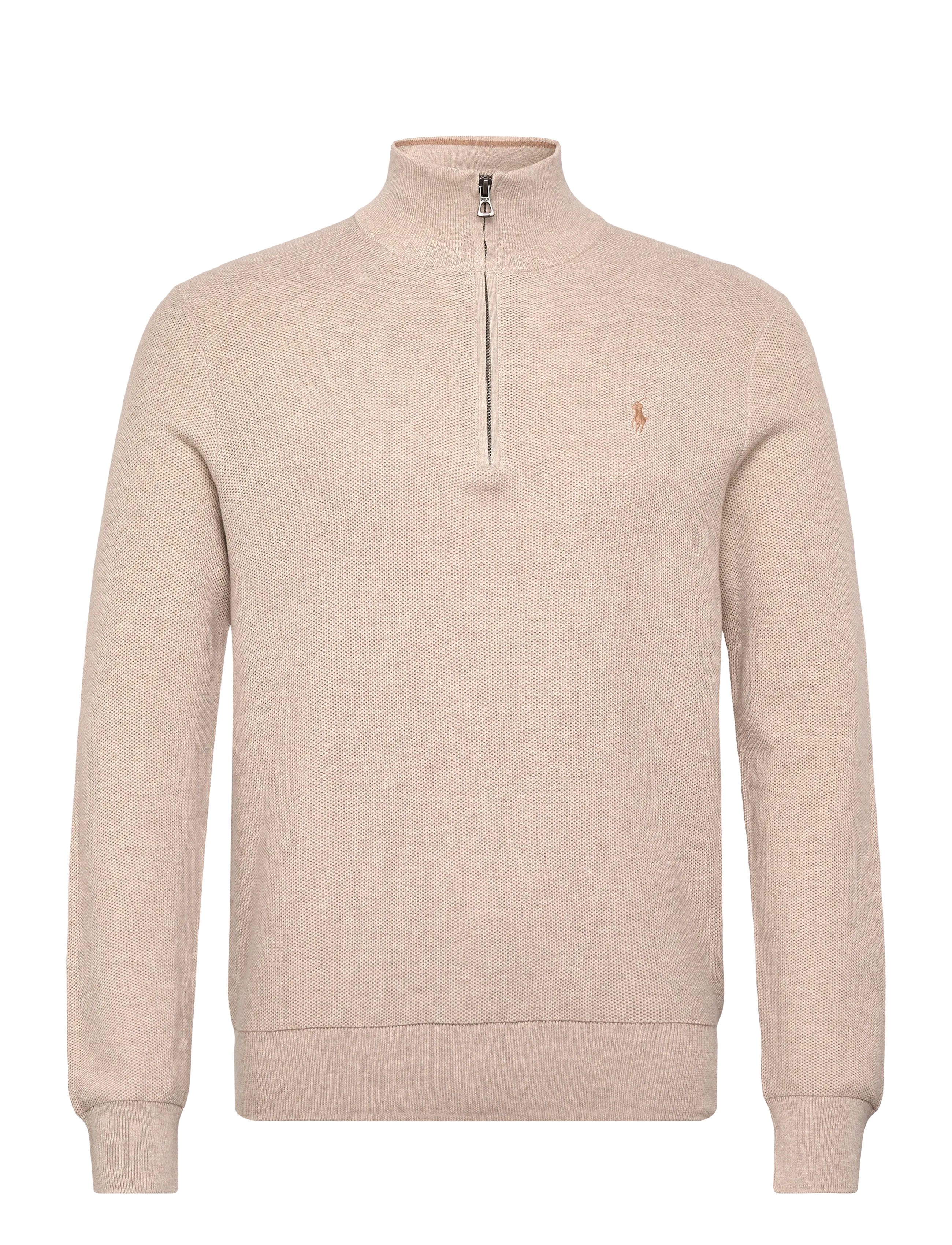 Polo Ralph Lauren Mesh-Knit Cotton Quarter-Zip Sweater, S, Knitwear, Beige - Half Zip Jumpers, Männerswear