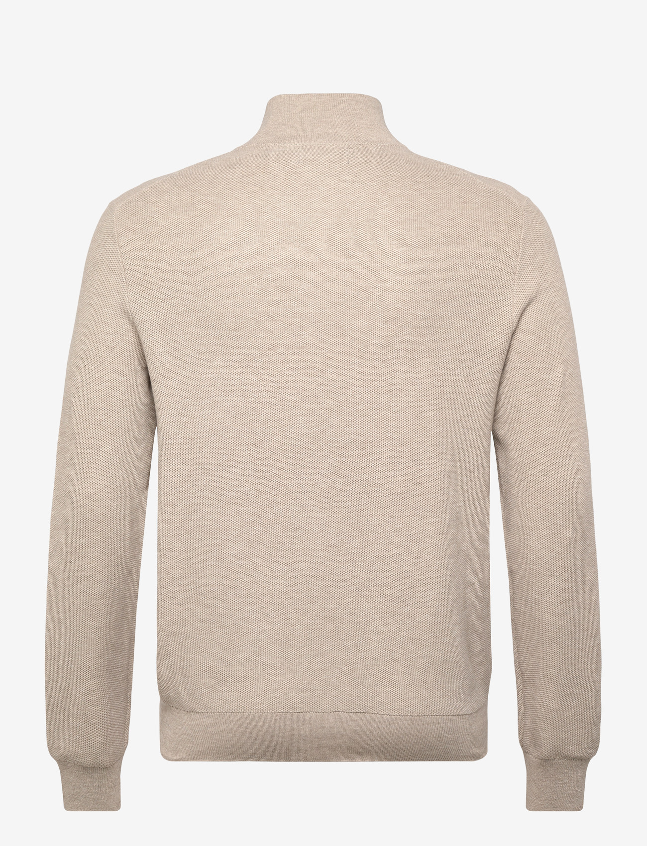 Polo Ralph Lauren - Mesh-Knit Cotton Quarter-Zip Sweater - halfzip strik - light walnut brow - 1
