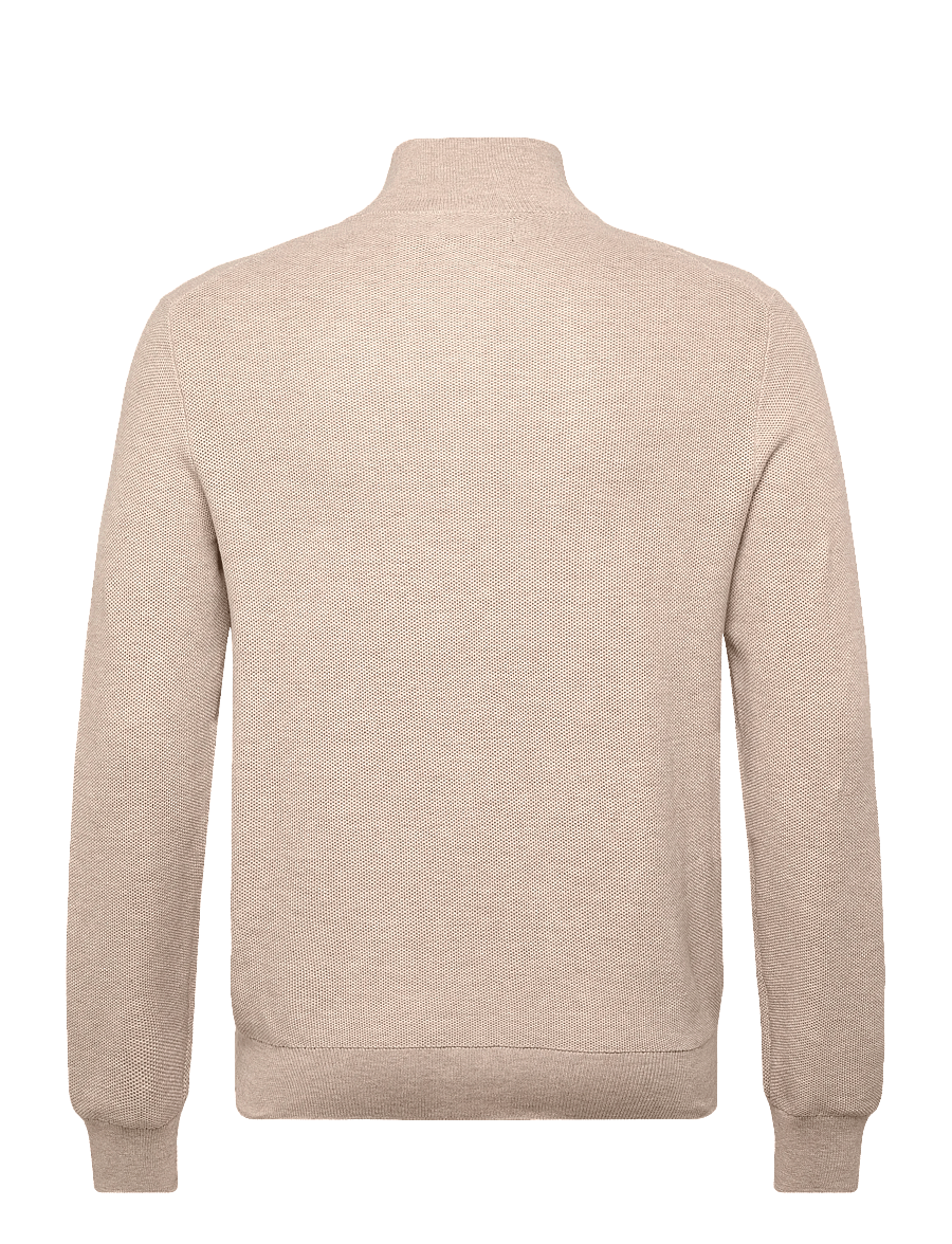 Polo Ralph Lauren - Mesh-Knit Cotton Quarter-Zip Sweater - pullover mit halbem reißverschluss - light walnut brow - 1