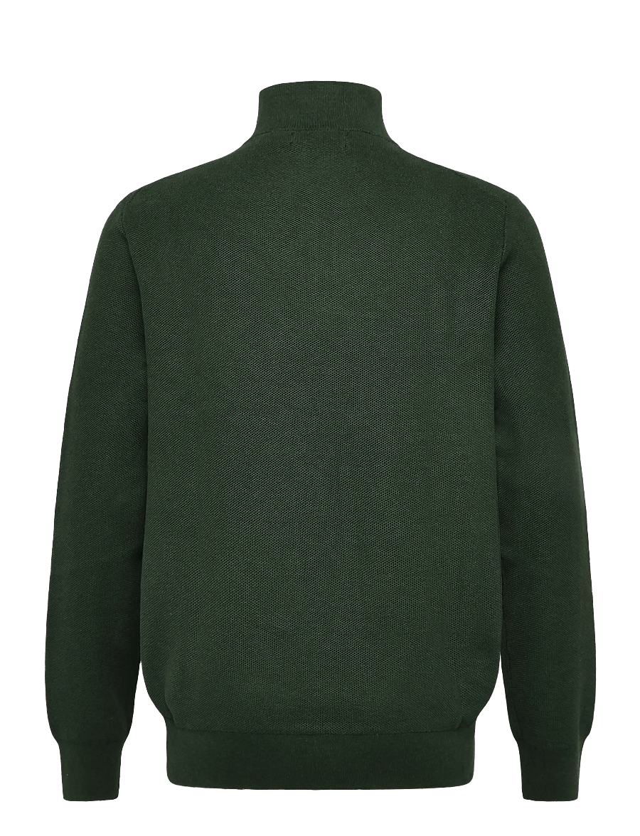 Polo Ralph Lauren - Mesh-Knit Cotton Quarter-Zip Sweater - poolpika lukuga džemprid - lodgepole pine he - 2