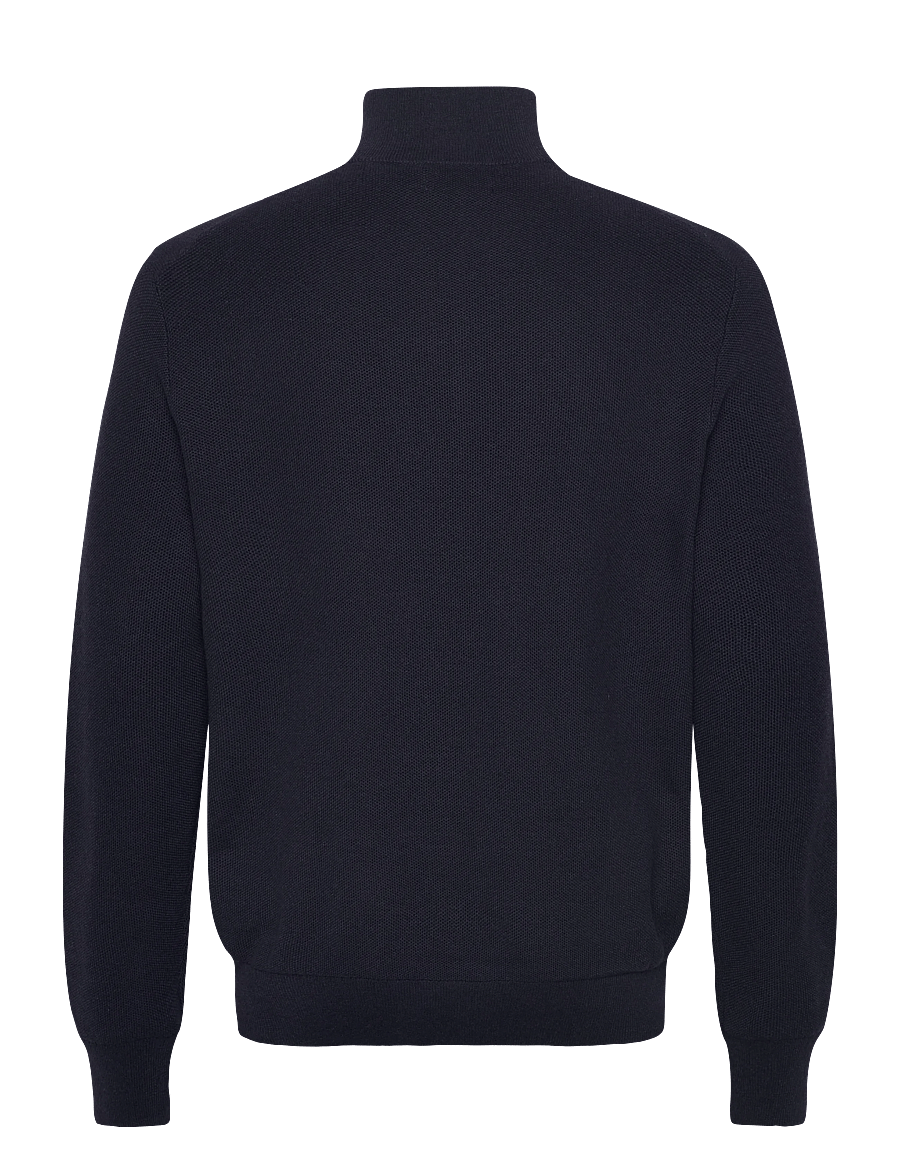 Polo Ralph Lauren - Mesh-Knit Cotton Quarter-Zip Sweater - pullover mit halbem reißverschluss - navy hthr - 1