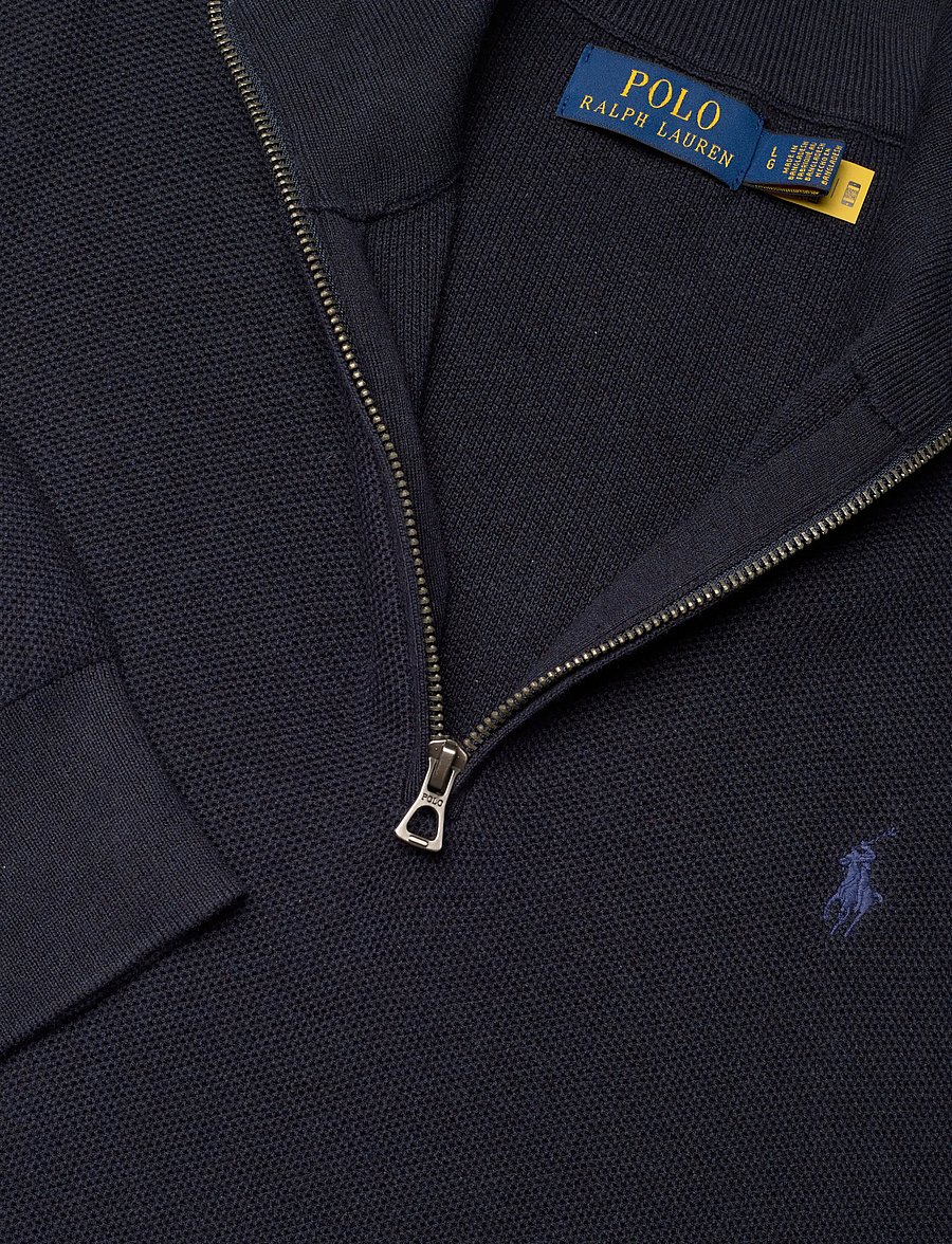Polo Ralph Lauren - Mesh-Knit Cotton Quarter-Zip Sweater - pullover mit halbem reißverschluss - navy hthr - 2